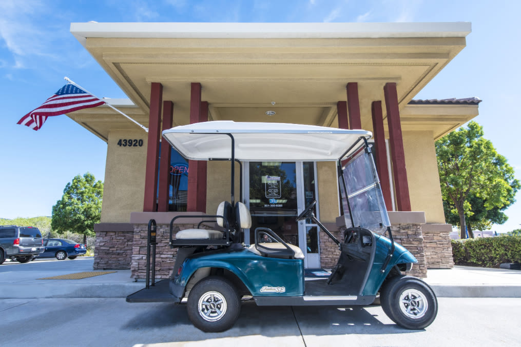 A golf cart at Butterfield Ranch Self Storage in Temecula, CA