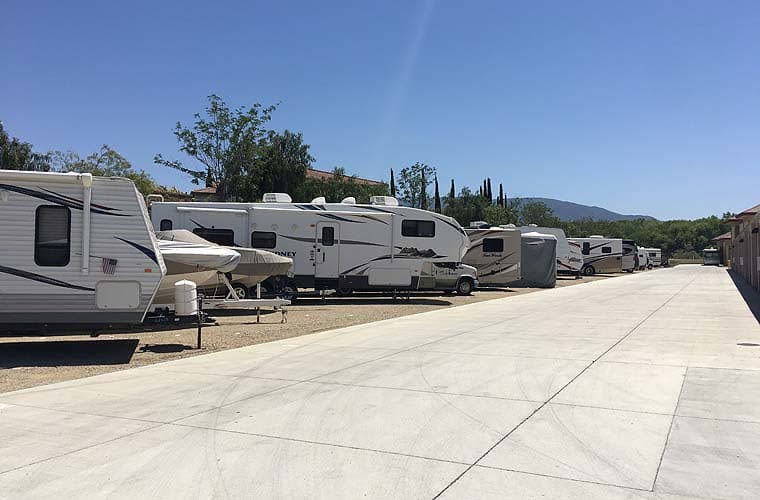 RV and boat storage at Butterfield Ranch Self Storage in Temecula, CA