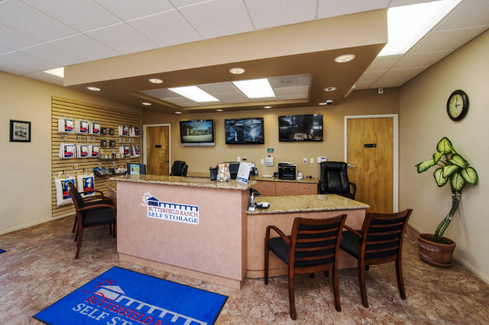 The front desk at Butterfield Ranch Self Storage in Temecula, CA