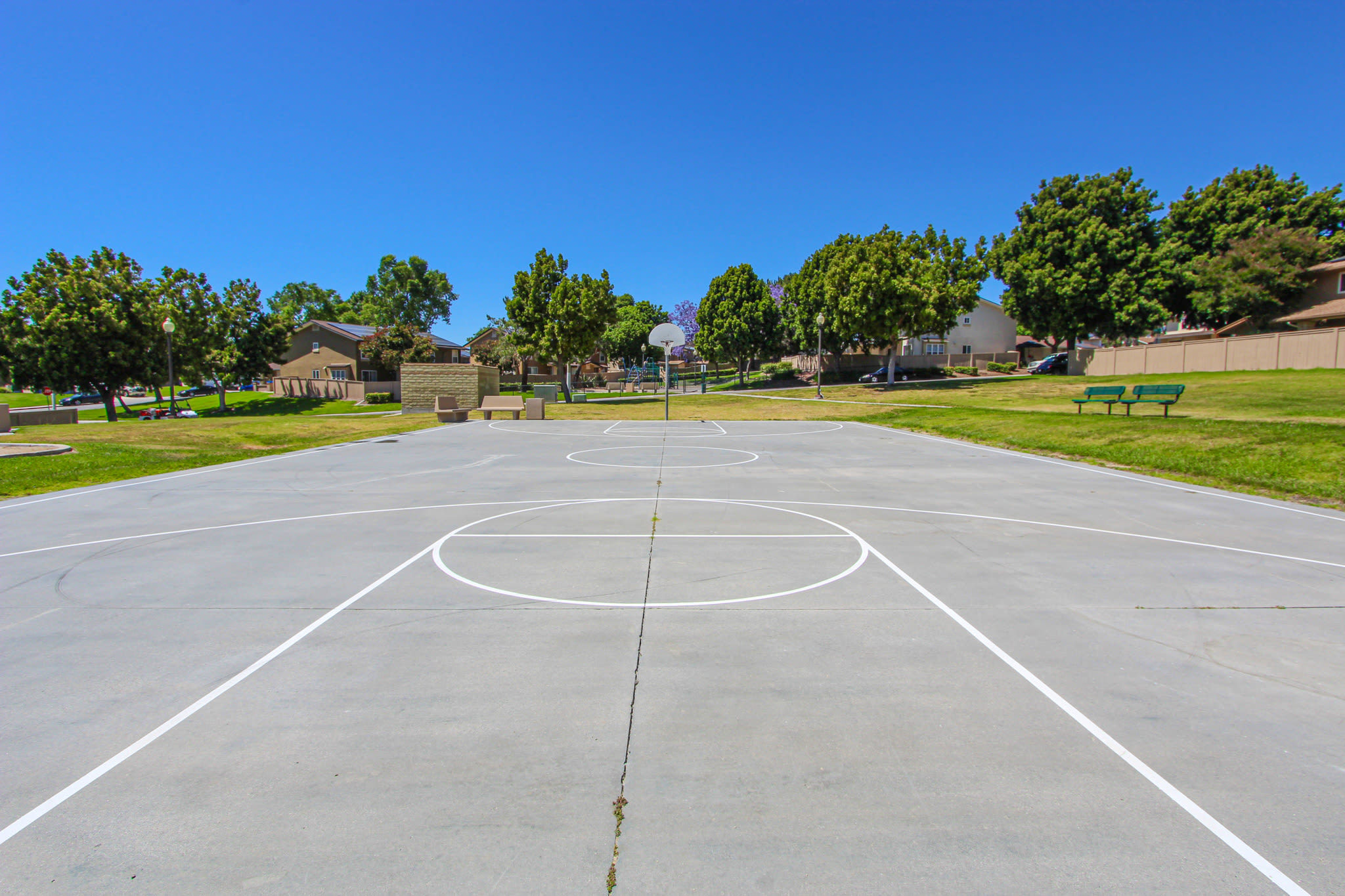 Basketball courts at Aero Ridge in San Diego, California