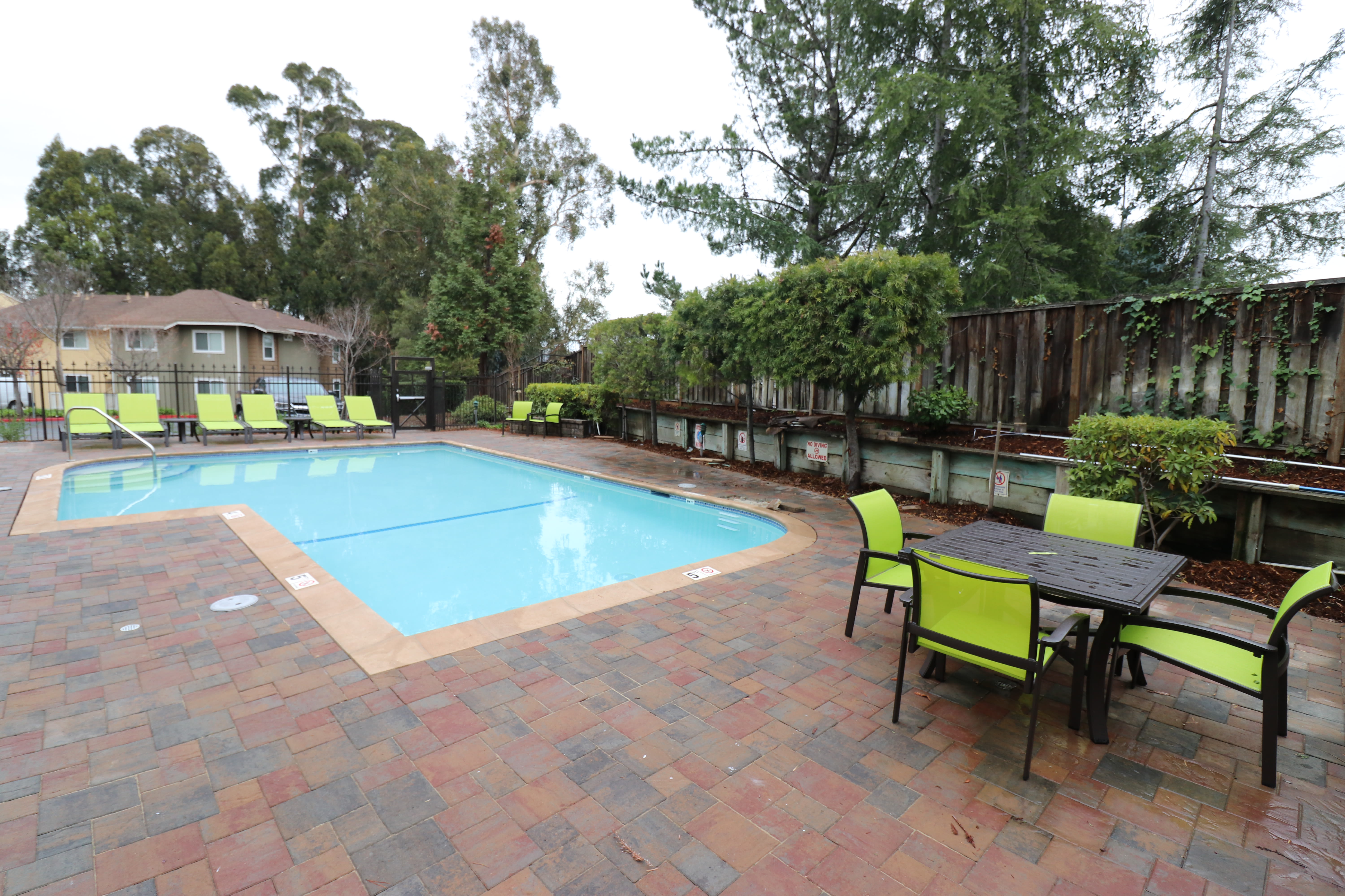 Sparkling pool at Quail Hill Apartment Homes in Castro Valley, California