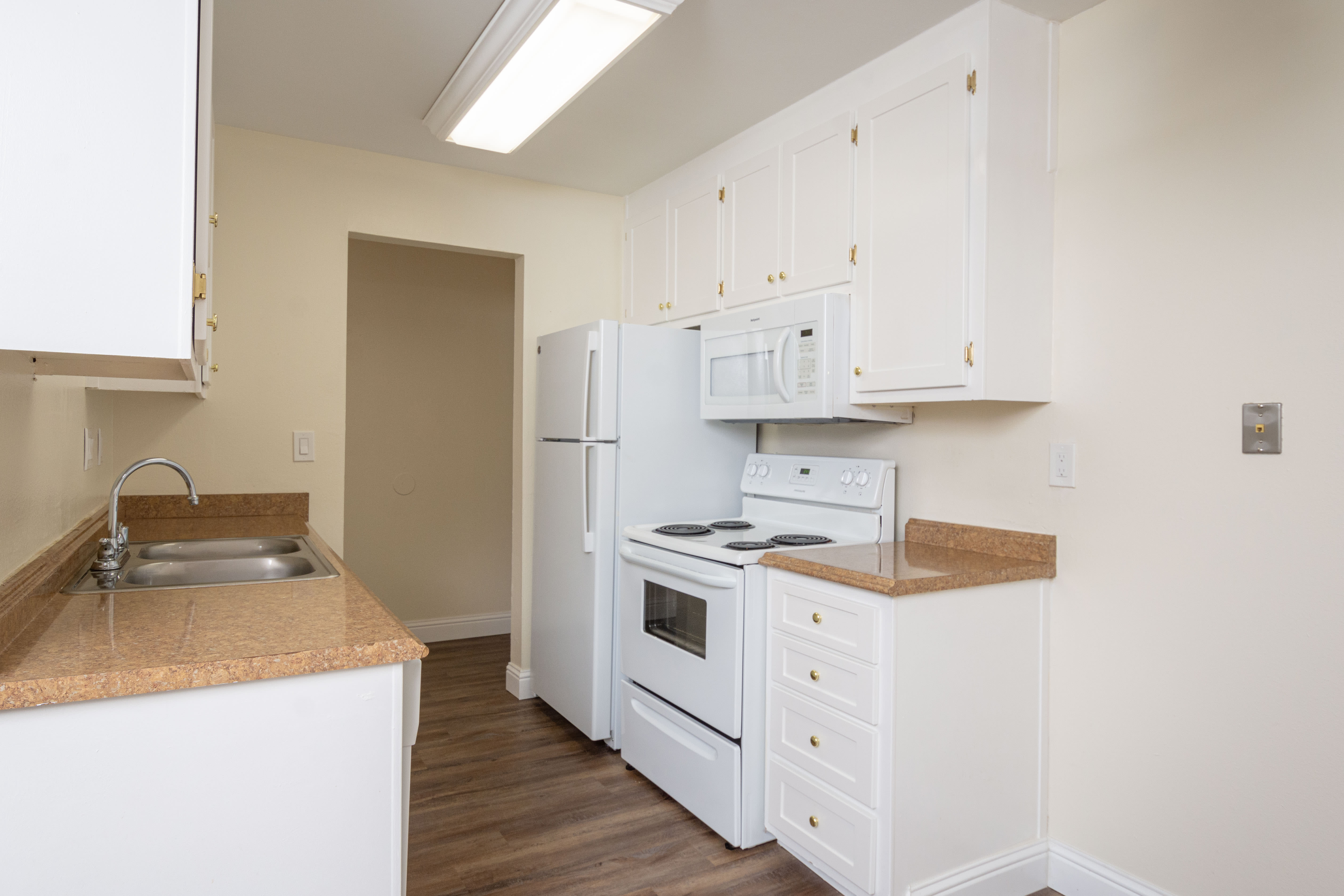 Beautiful, gourmet kitchen in a model home at Bayfair Apartment Homes in San Lorenzo, California
