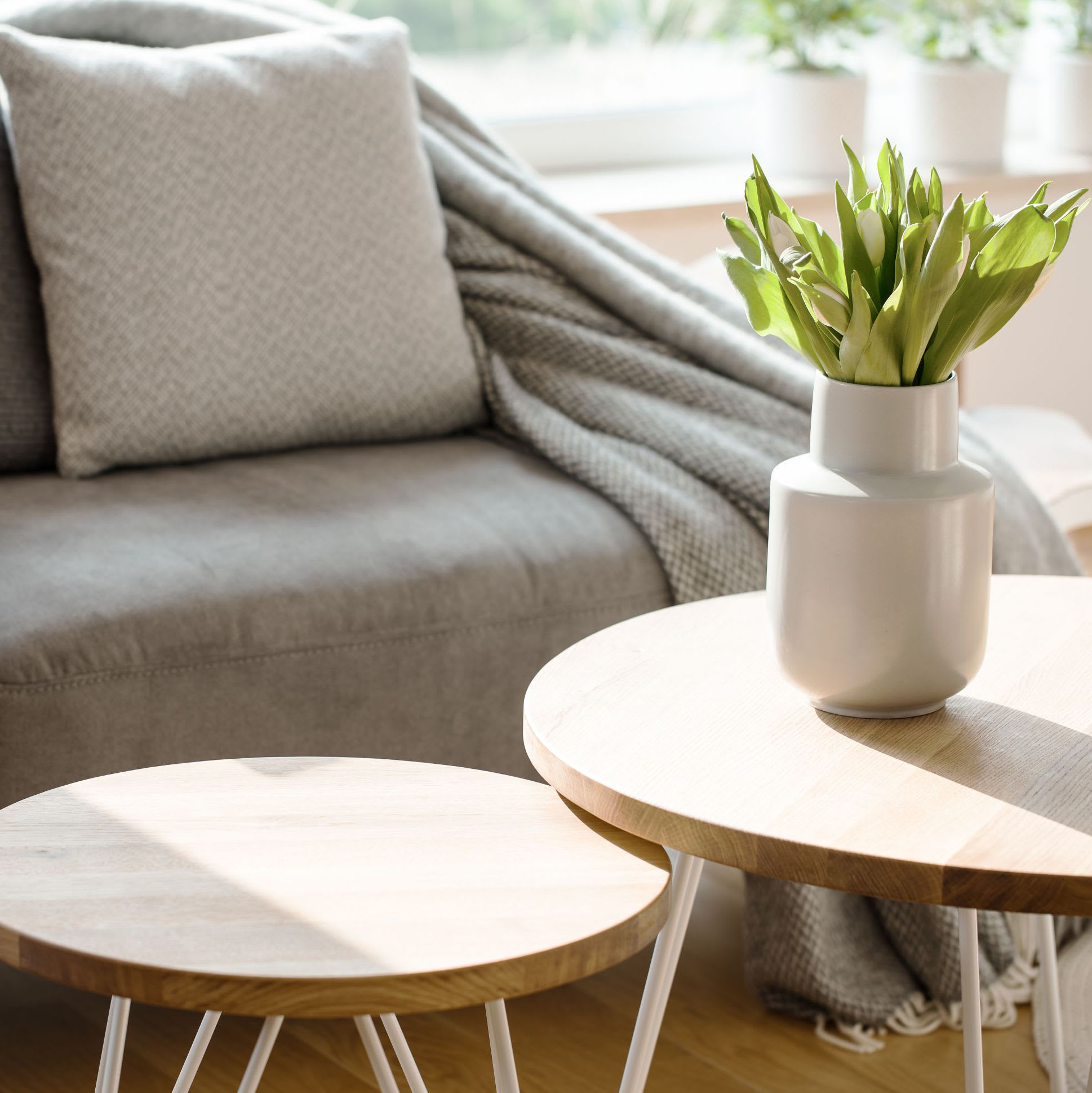 A furnished living room at Aero Ridge in San Diego, California