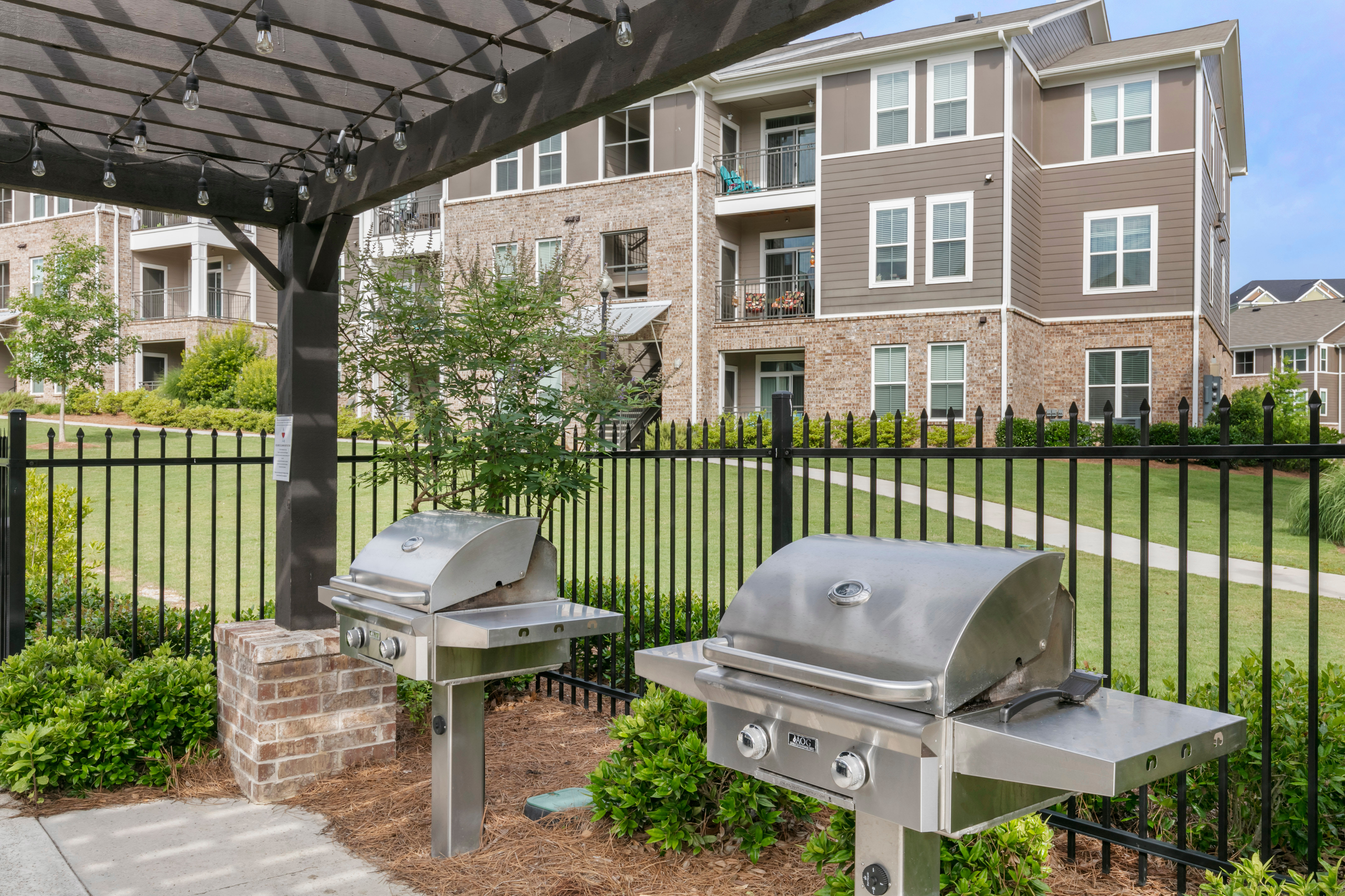 Grilling stations at The Village at Apison Pike in Ooltewah, Tennessee