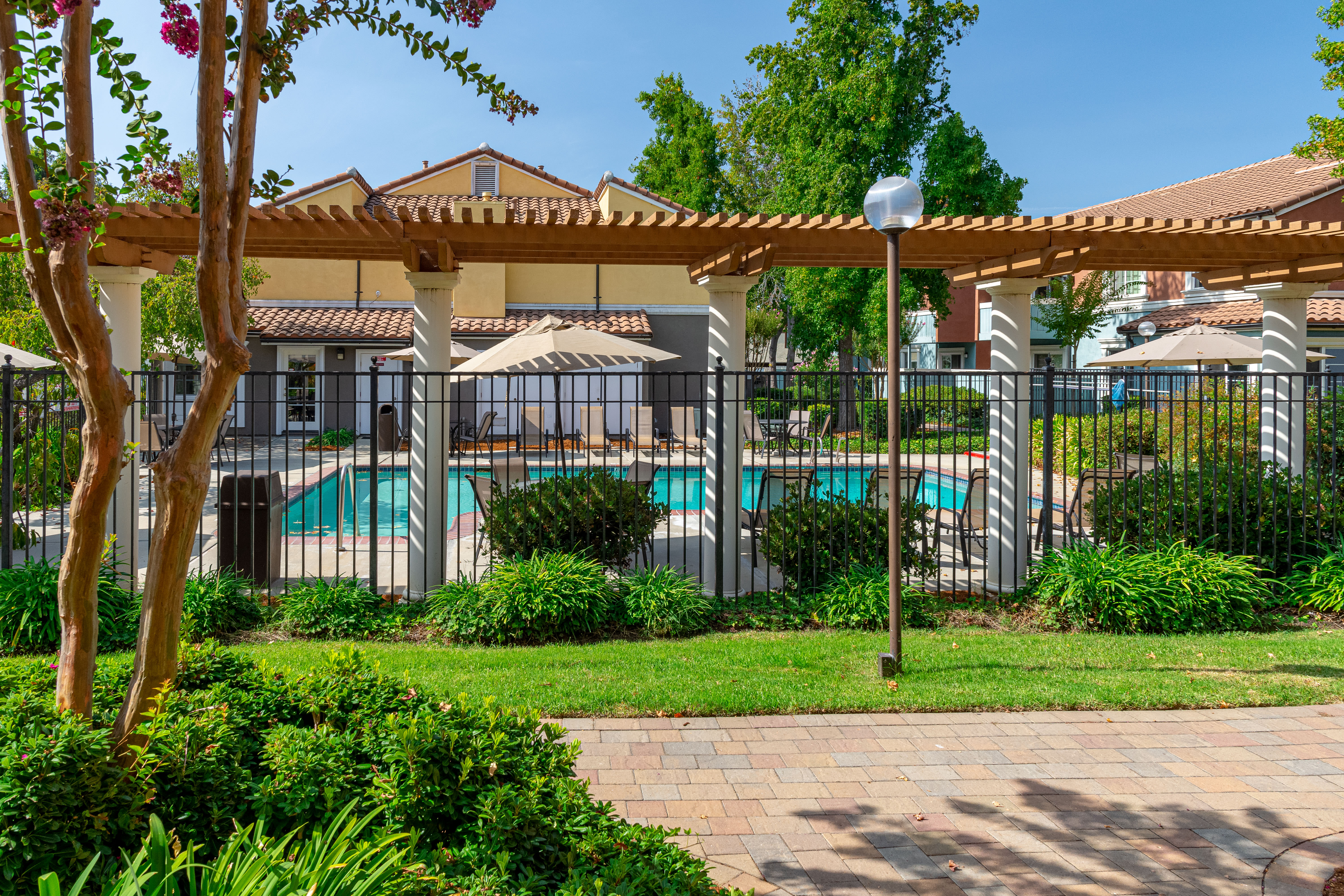 Recreation area by the pool at Peppertree Apartment Homes in San Jose, California