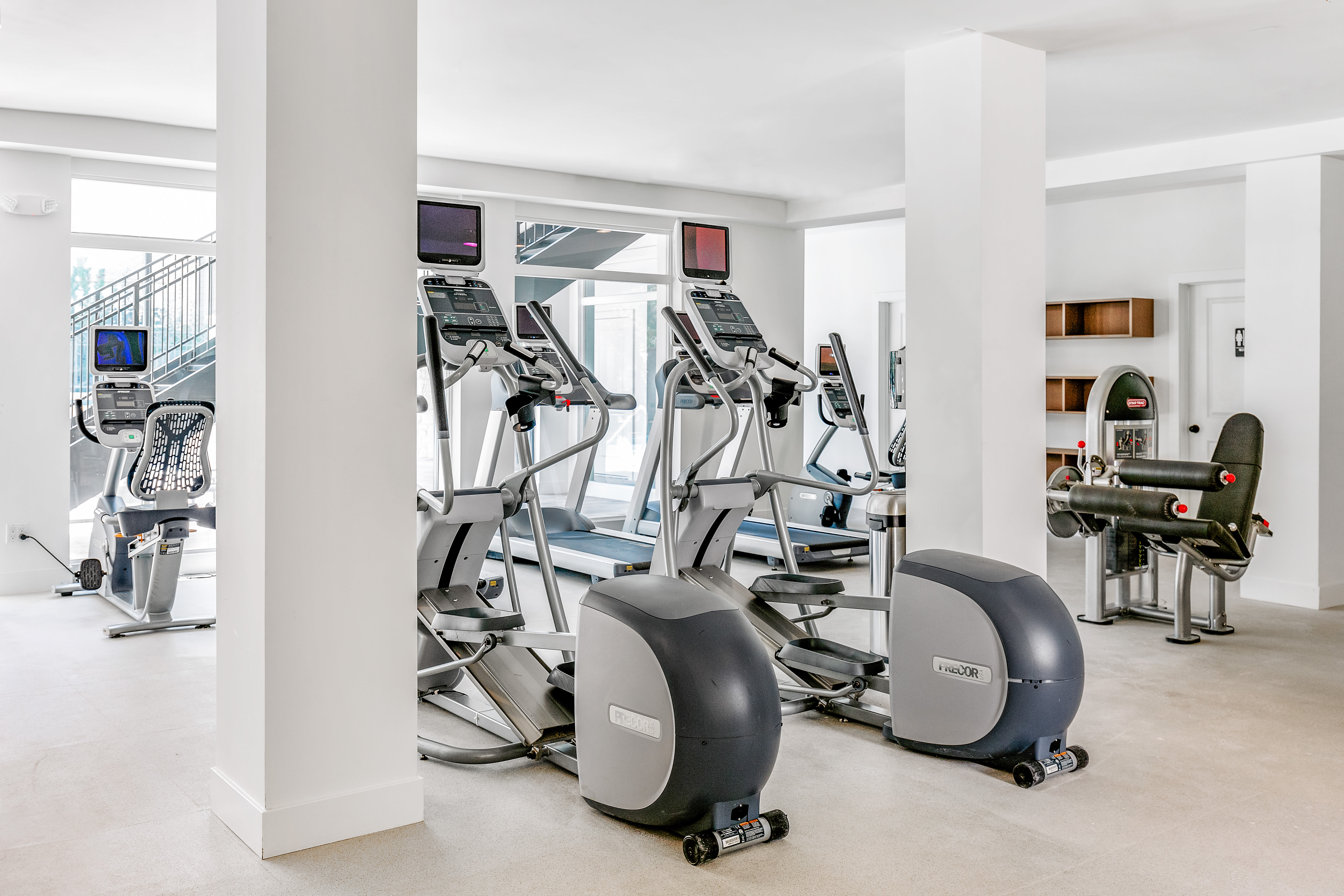 Well-equipped fitness center at Isabella Apartment Homes in Greenwood Village, Colorado