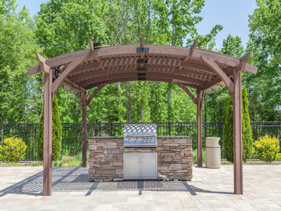Barbecue station at Latitude at Mallard Creek in Charlotte, North Carolina