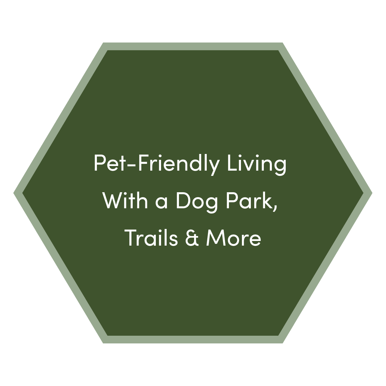 Pet friendly living callout at West Lake Vistas in Austin, Texas