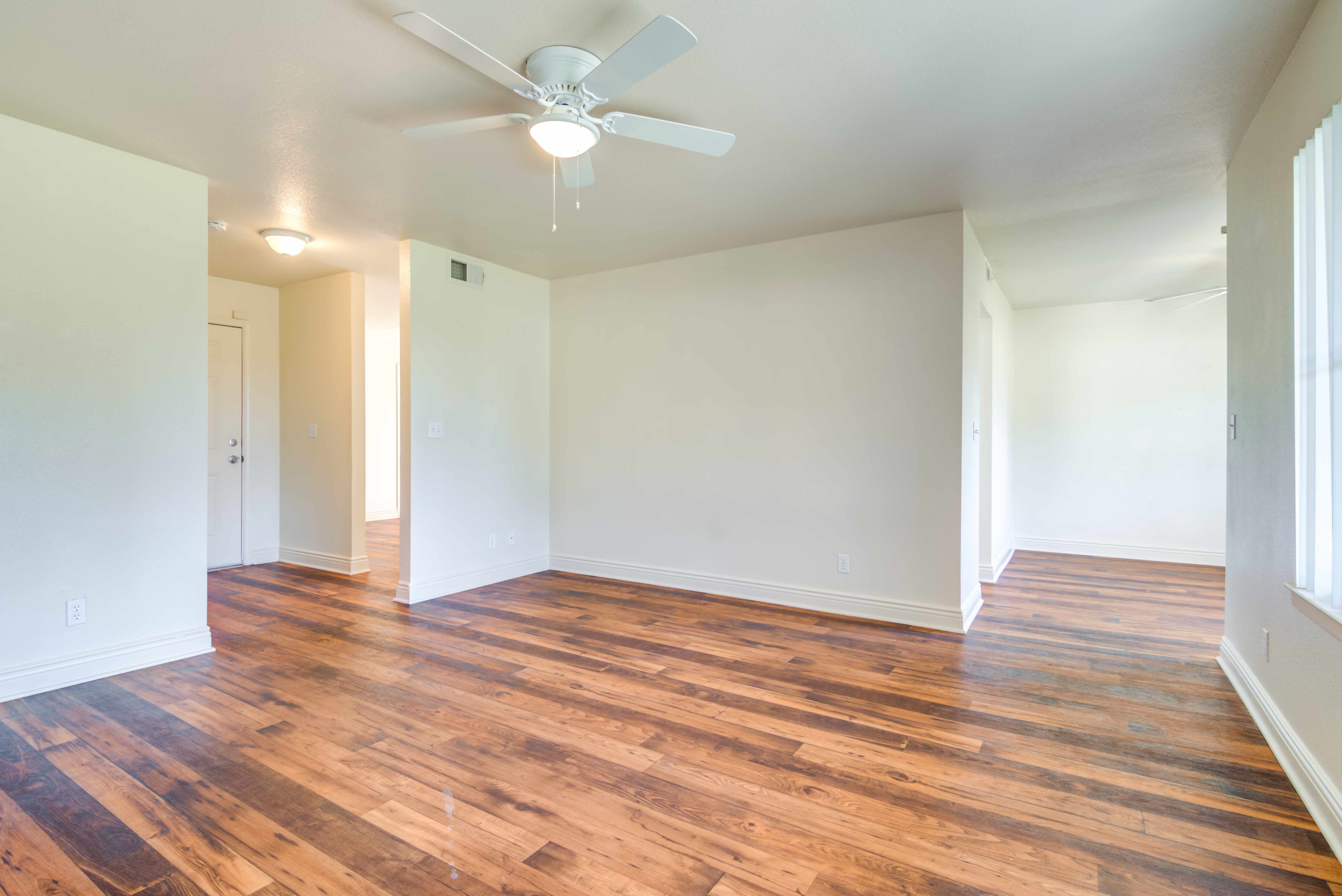 Wood floors in a home at O'Neill Heights in Oceanside, California