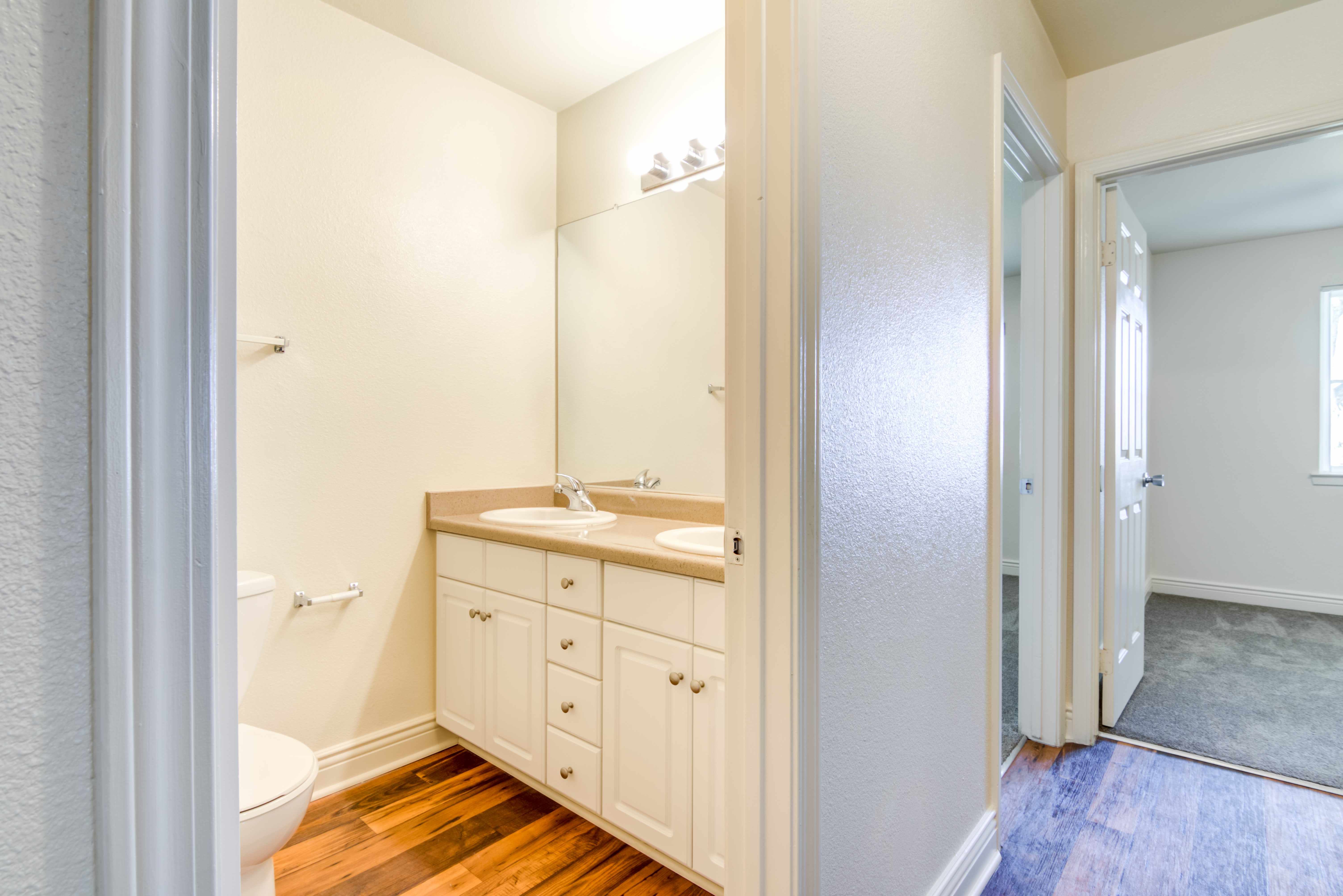 A second bathroom in a home at O'Neill Heights in Oceanside, California