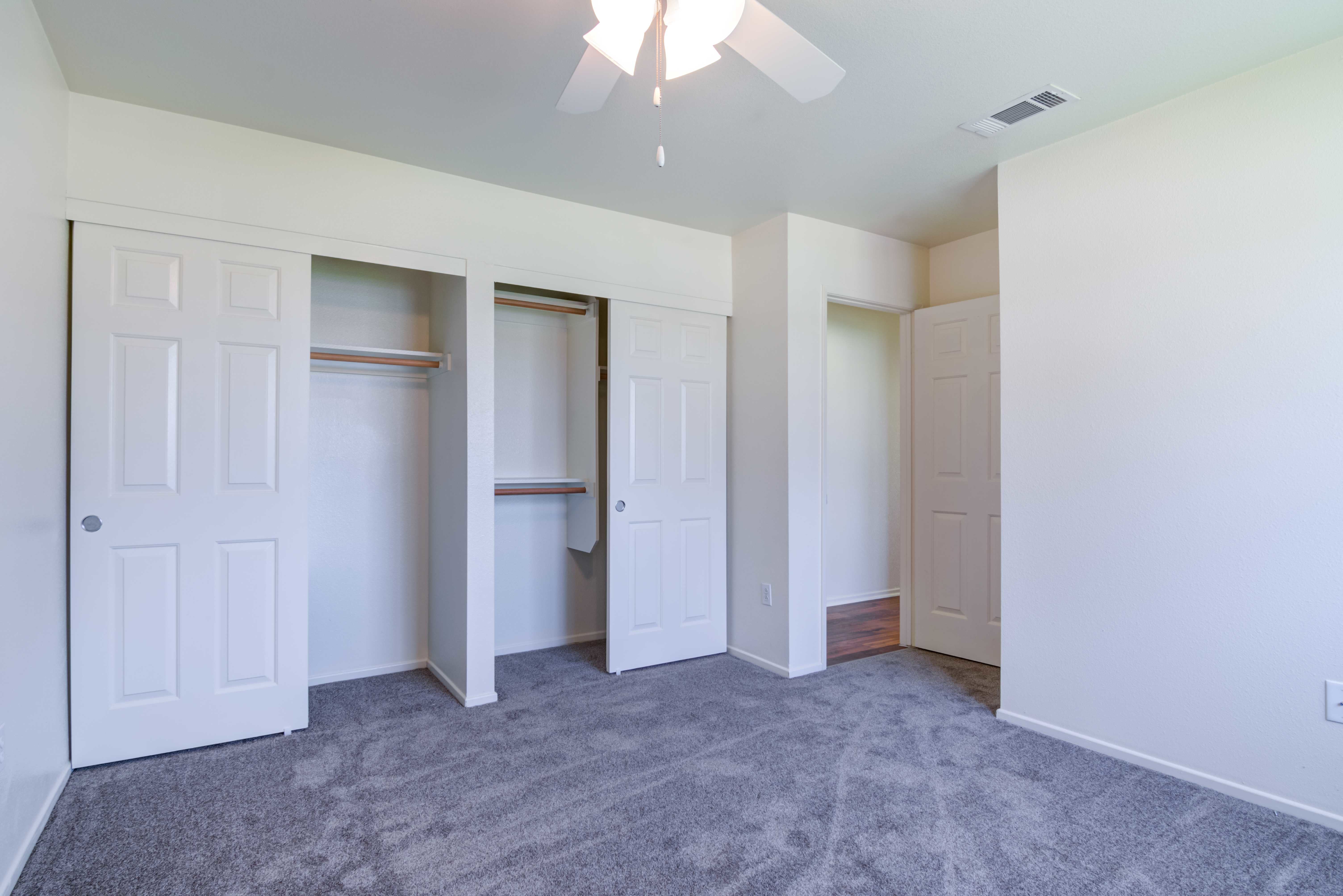 A third bedroom with ample closet space at San Onofre I in San Clemente, California