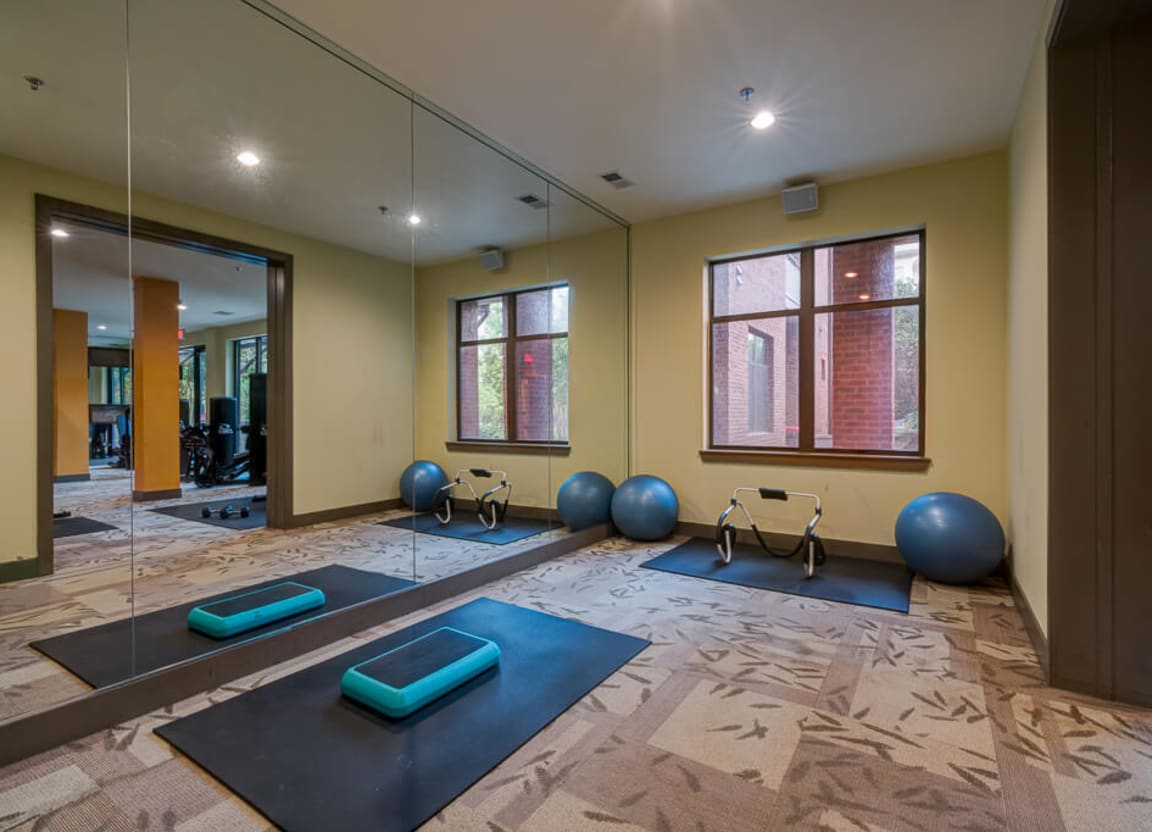 Yoga room at eon at Lindbergh in Atlanta, Georgia