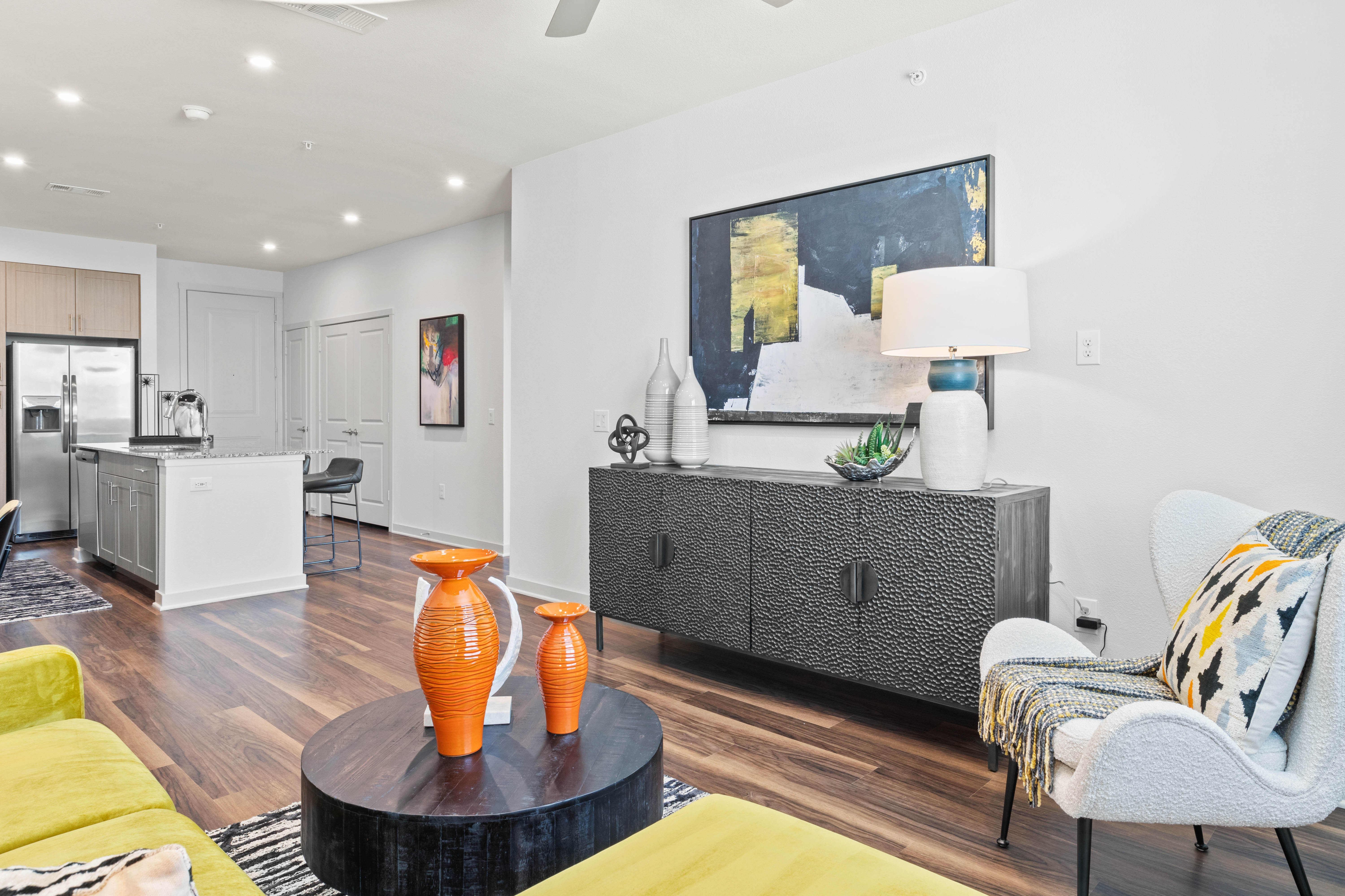 Living room at Linden Ranch in Sachse, Texas