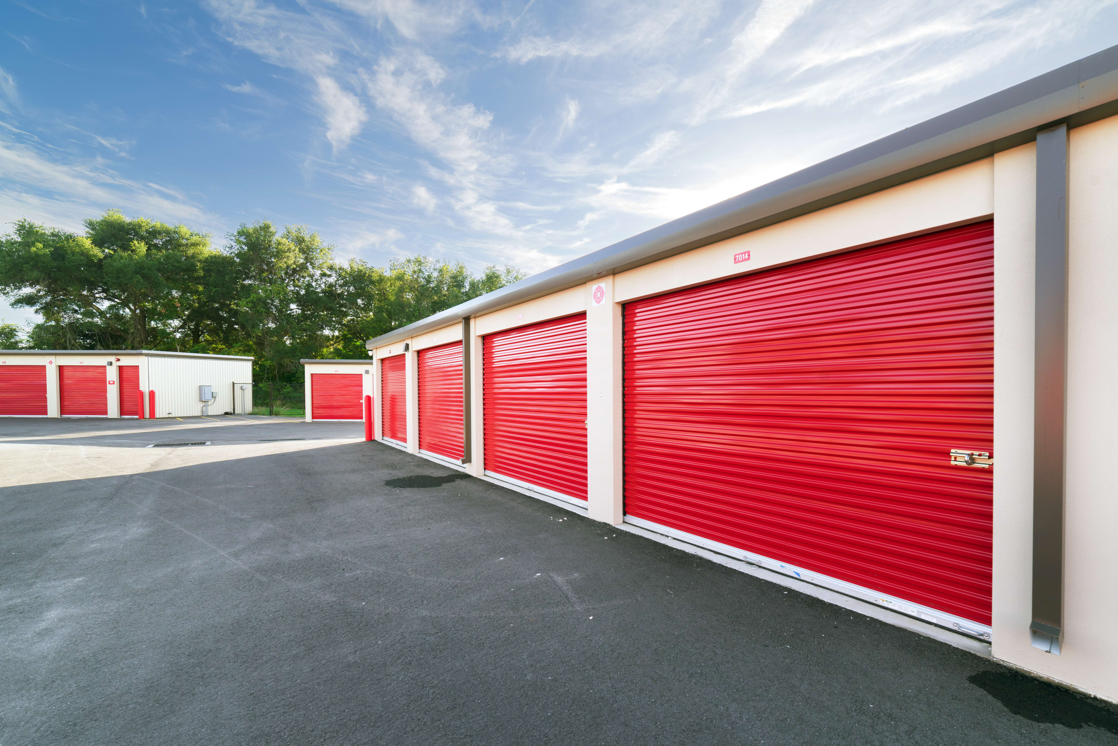 Garage storage entrances at Your Storage Units Apopka in Zellwood, Florida