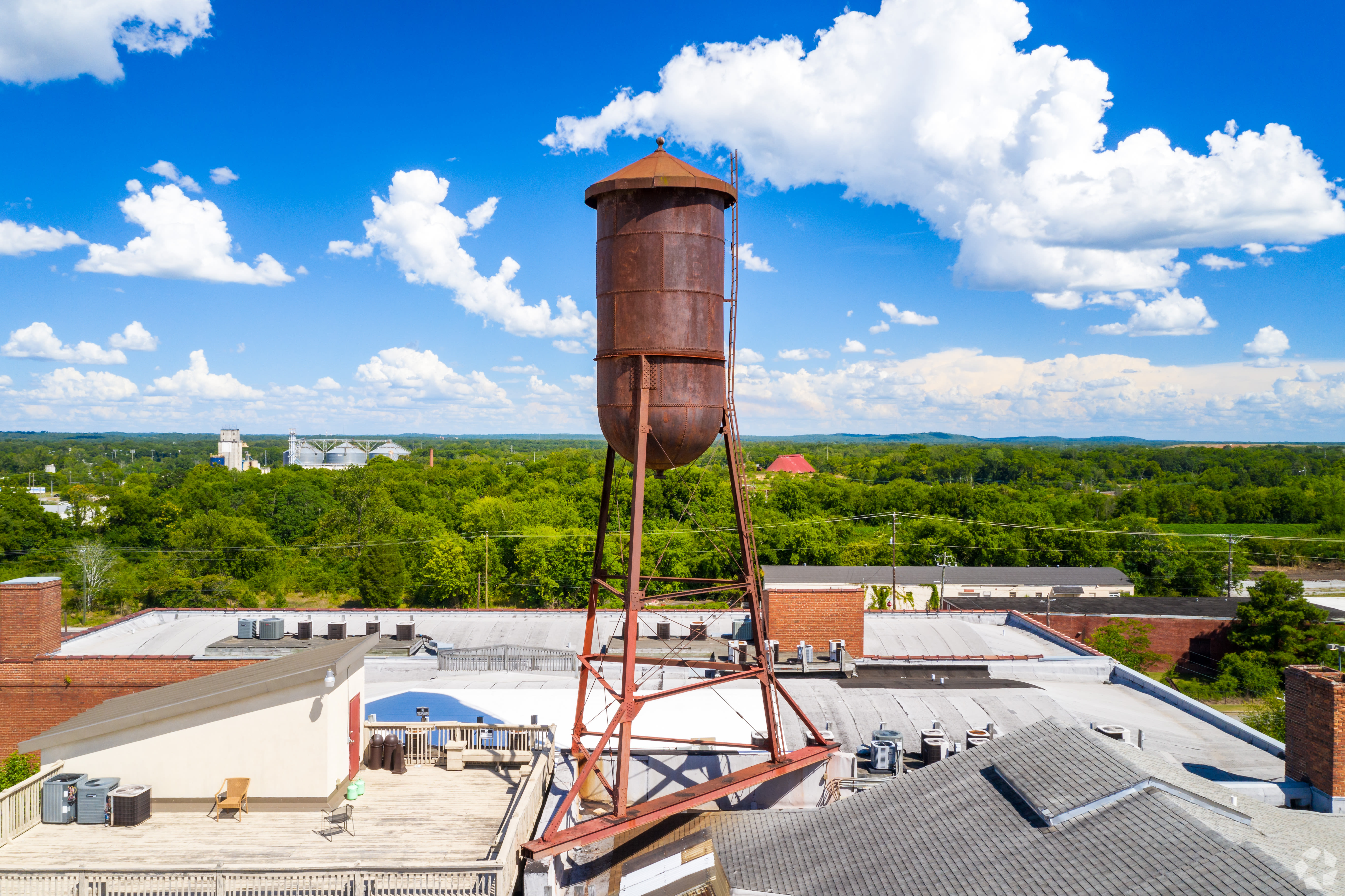 Historic water tower at Broadway Lofts in Macon, Georgia