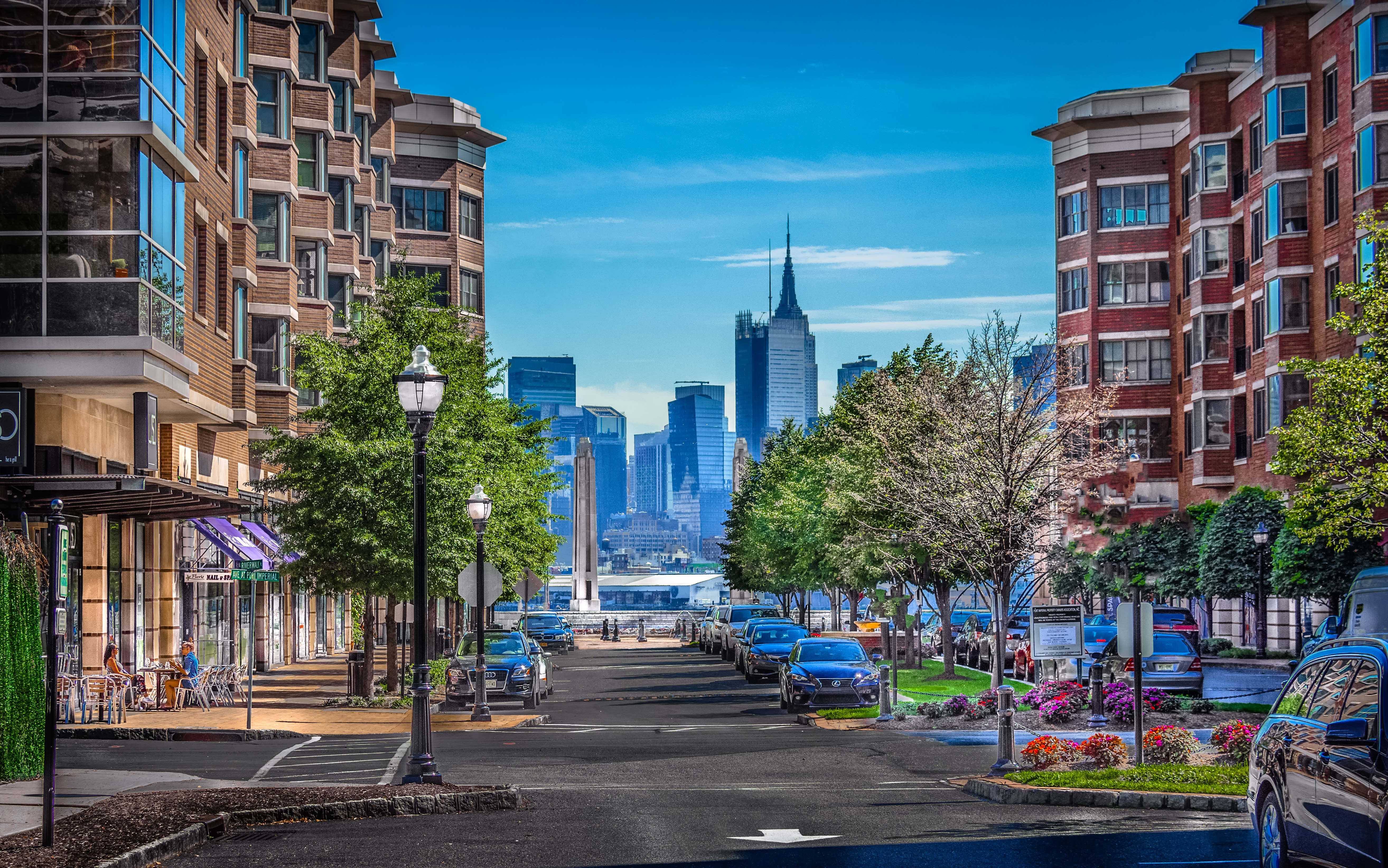 Beautiful view of the skyline near 55 Riverwalk Place in West New York, New Jersey