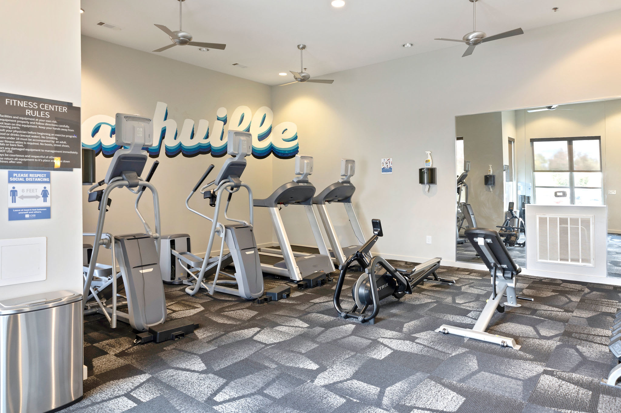 Fitness center at 12 South Apartments in Nashville, Tennessee