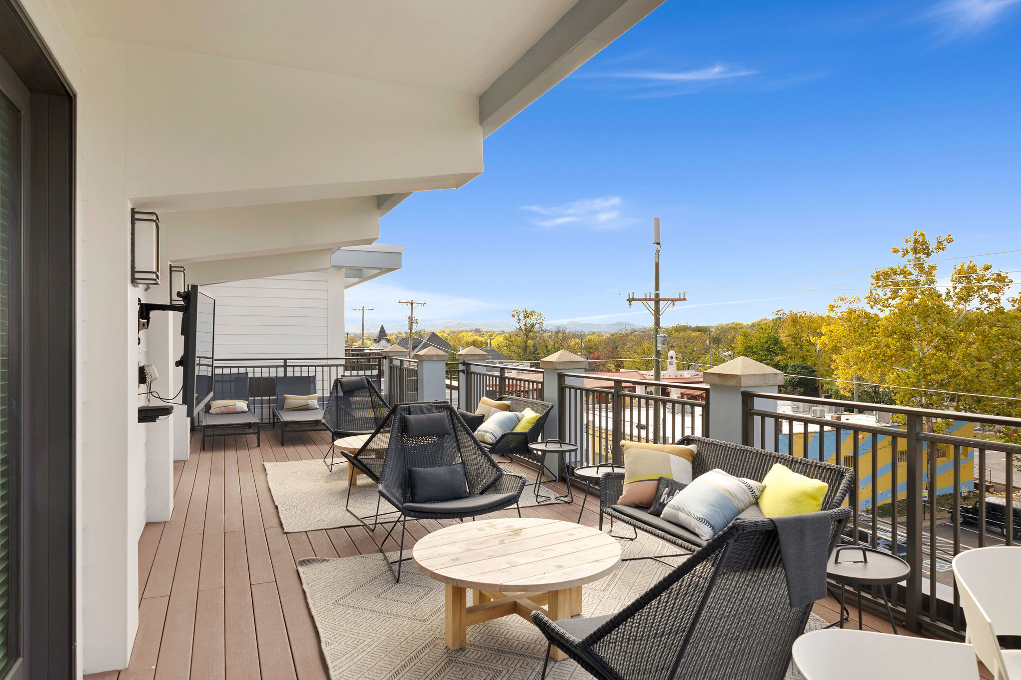 Outdoor community space with a view at 12 South Apartments in Nashville, Tennessee