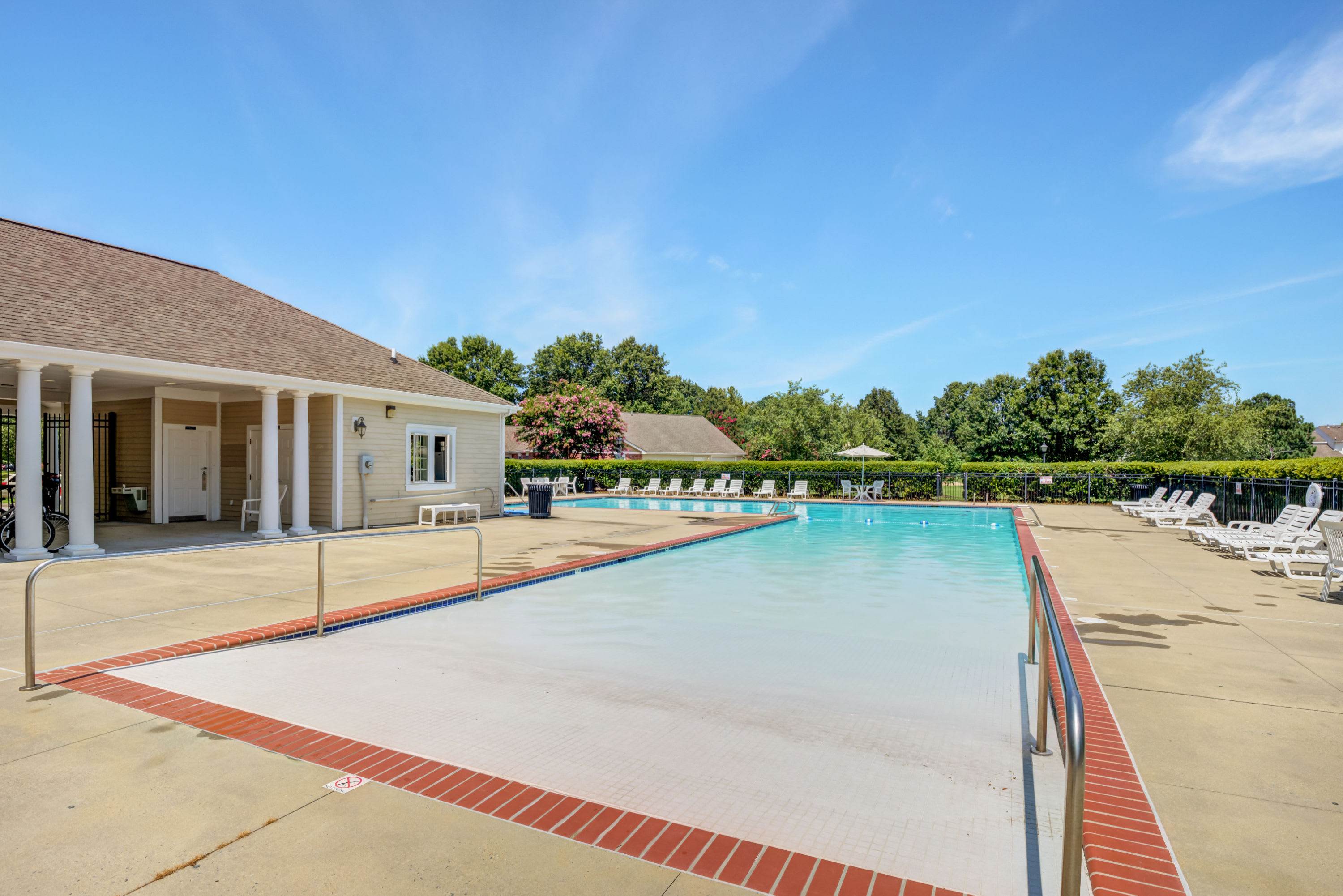 The community swimming pool at Midway Manor in Virgina Beach, Virginia