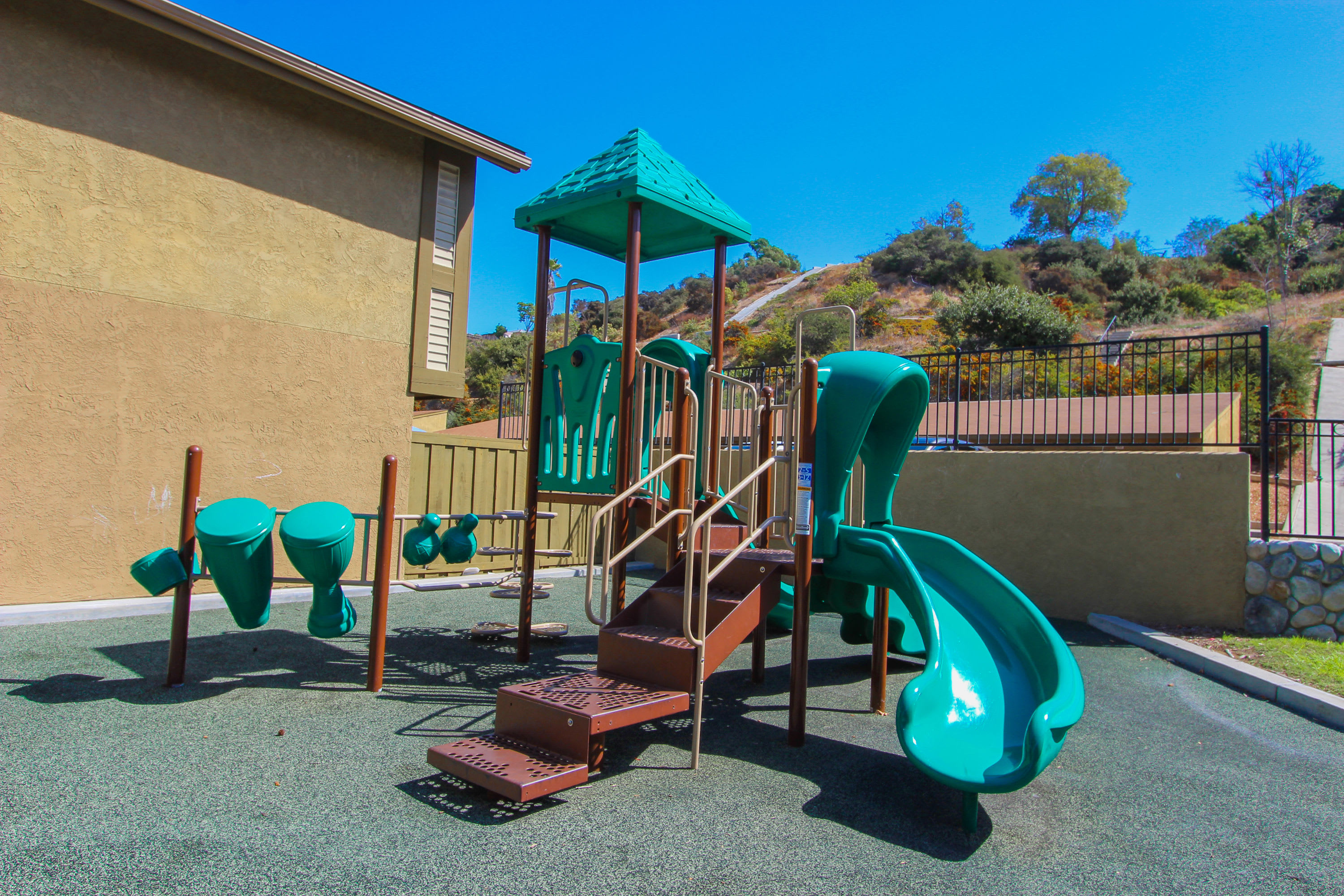 Playground equipment at Home Terrace in San Diego, California