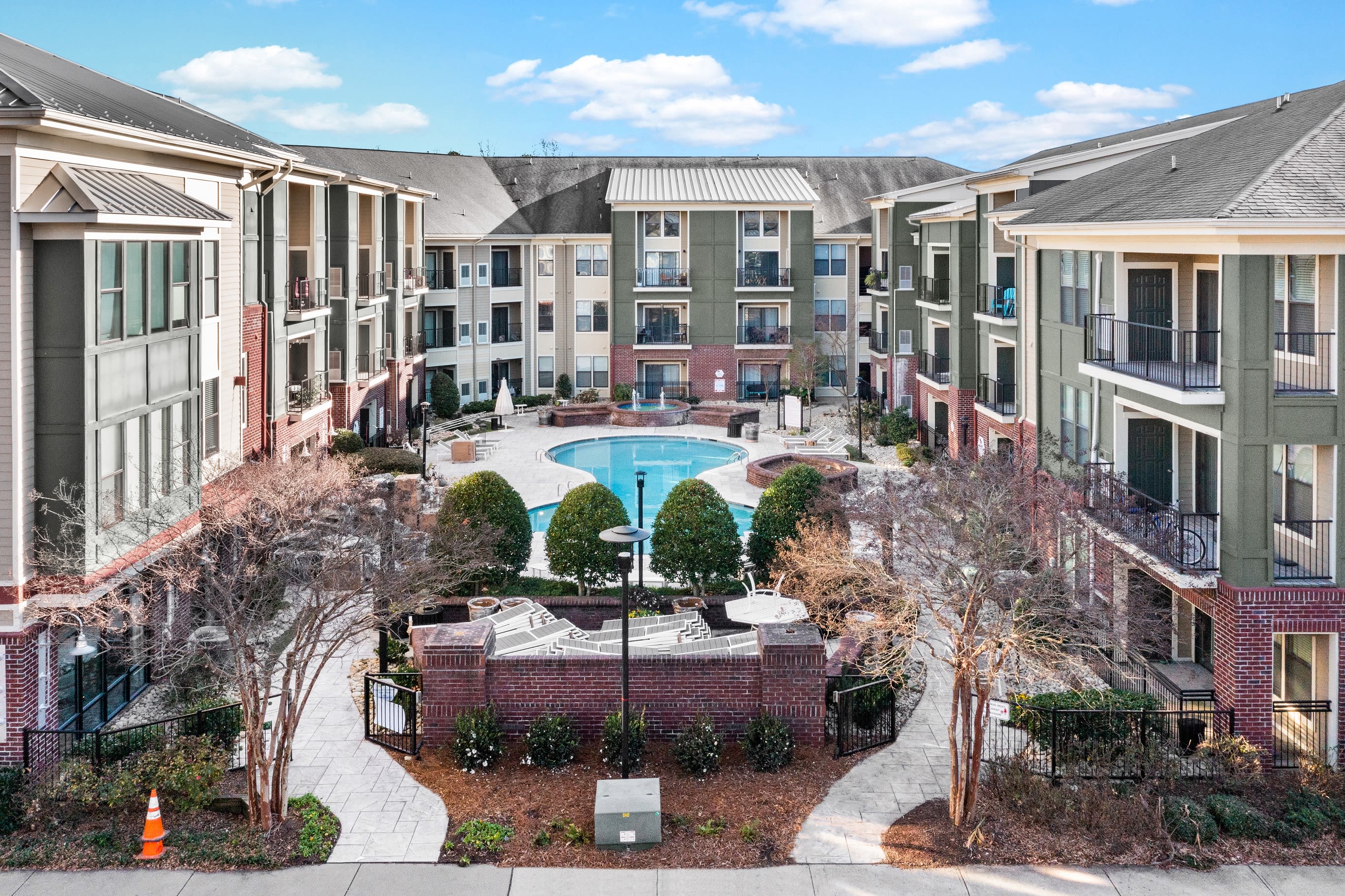 Resort-style swimming pool at Celsius Apartment Homes in Charlotte, North Carolina