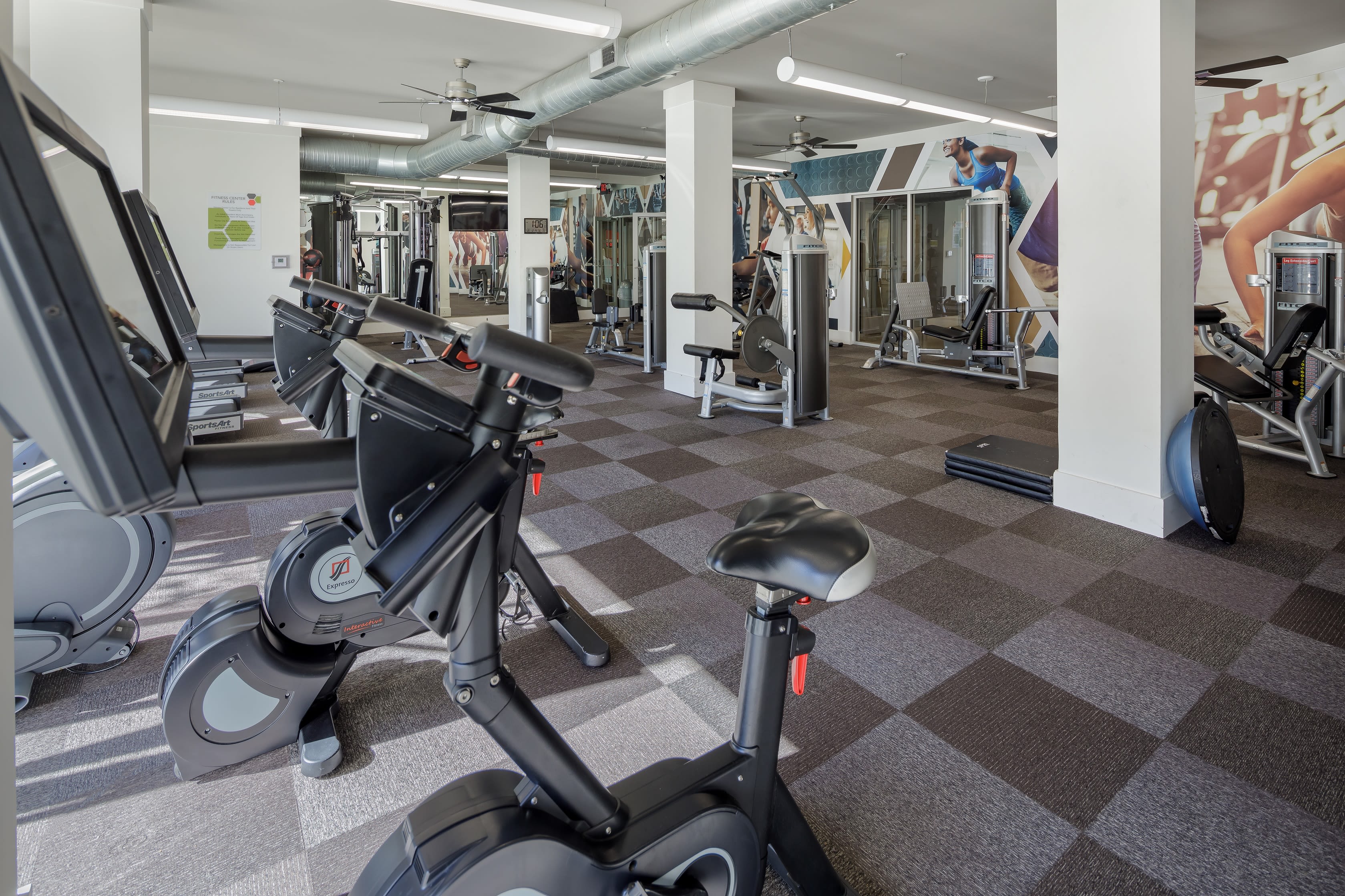 Fitness center at Celsius Apartment Homes in Charlotte, North Carolina