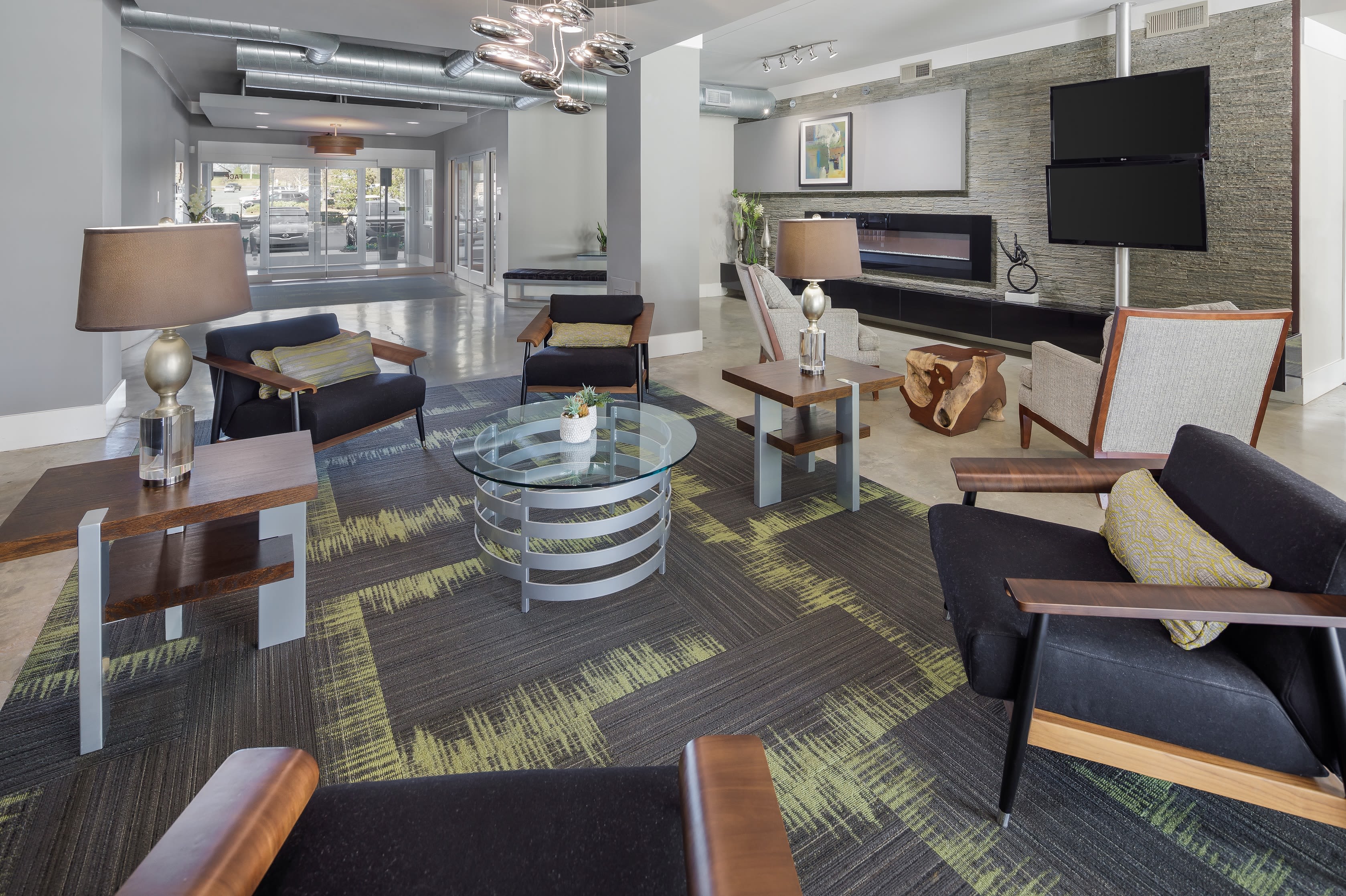 Clubhouse seating at Celsius Apartment Homes in Charlotte, North Carolina