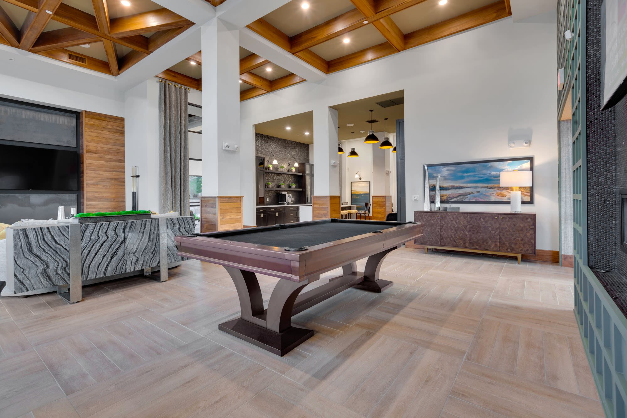 Billiards table in the clubhouse at Olympus Highlands North in Albuquerque, New Mexico