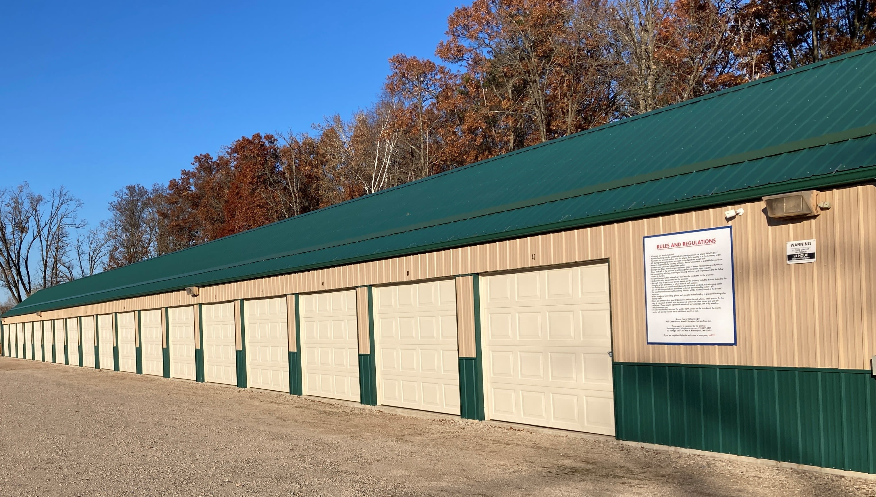 Exterior of outdoor units at KO Storage in Pillager, Minnesota
