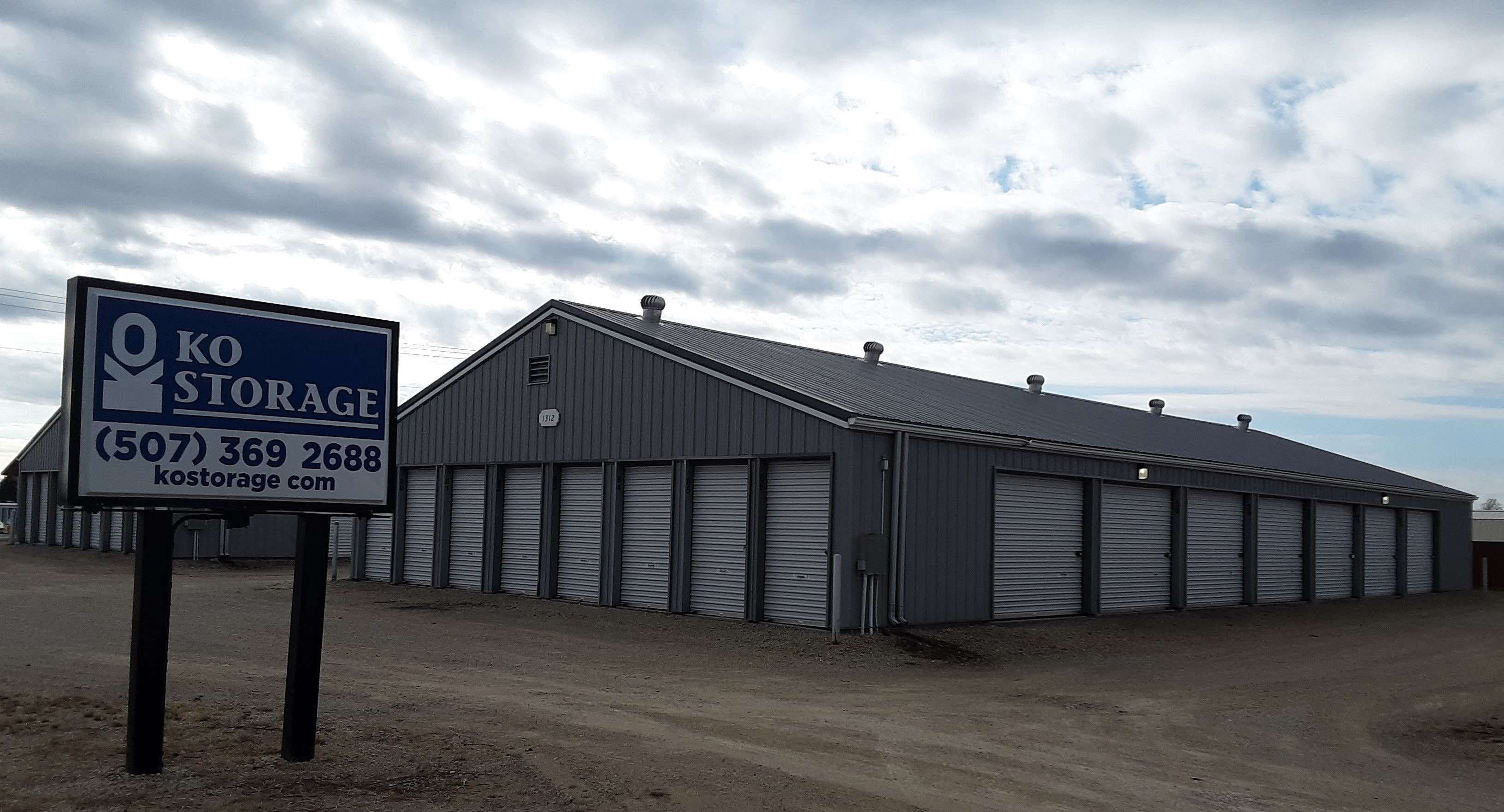 Exterior of outdoor units at KO Storage in Waseca, Minnesota