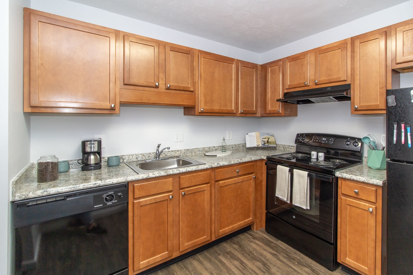 Model kitchen at The Hermitage in Speedway, Indiana