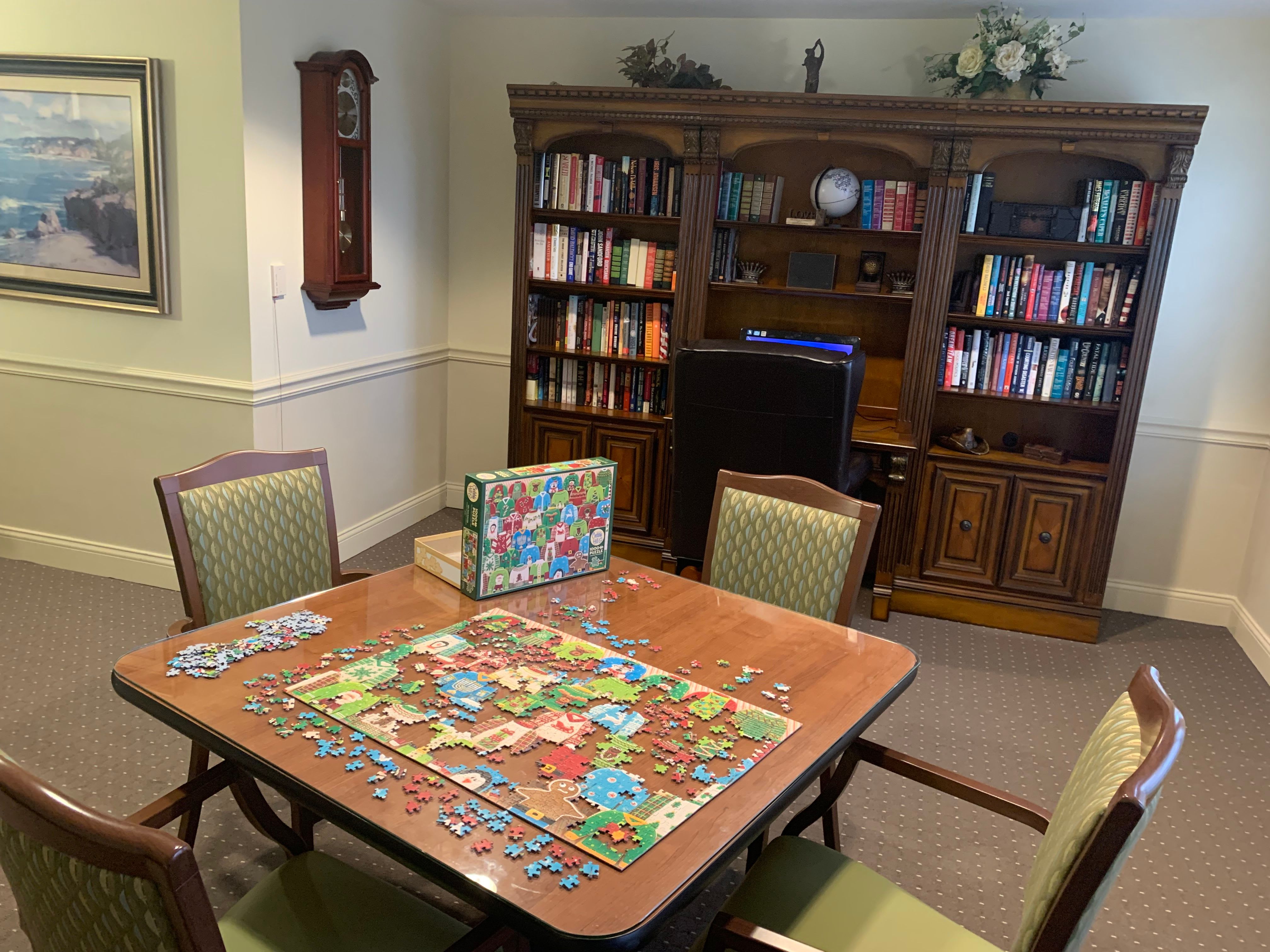 Game room at The Hearth at Hendersonville in Hendersonville, Tennessee 