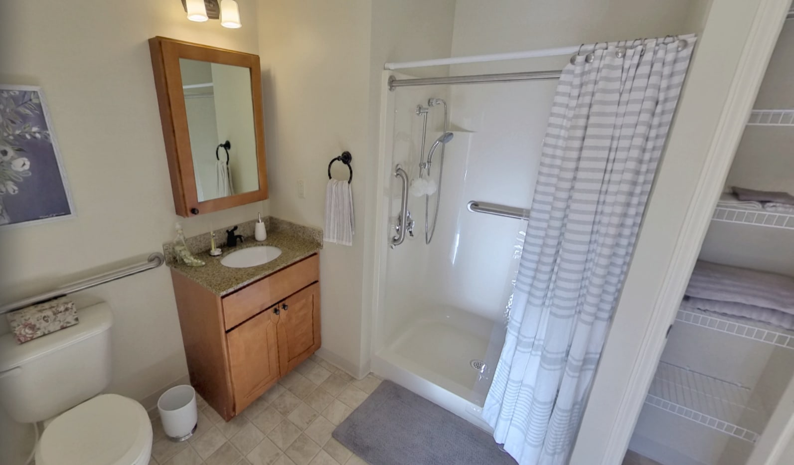 Bathroom of one bedroom apartment at The Hearth at Hendersonville in Hendersonville, Tennessee 