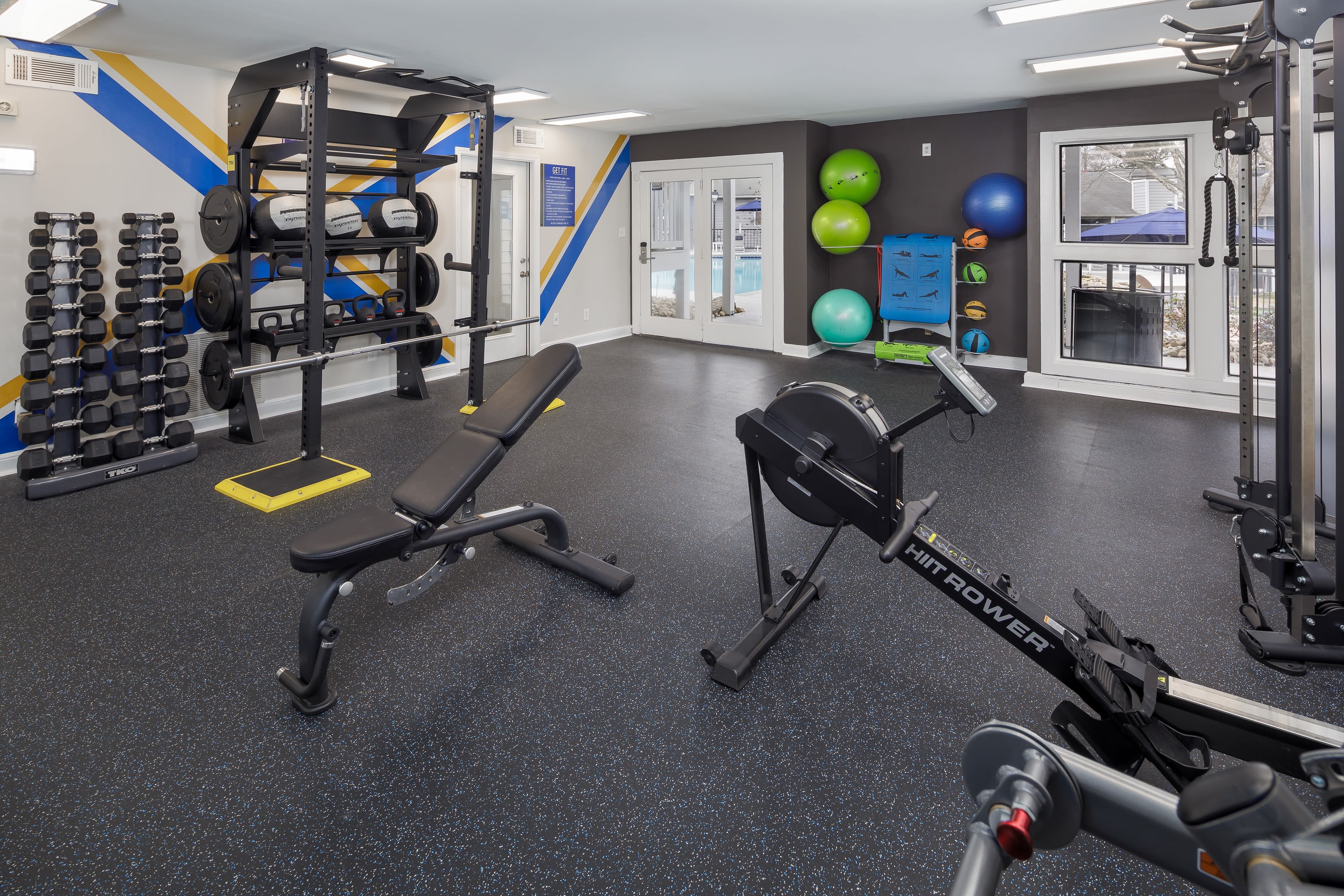 Fitness center for residents at The Everette at East Cobb in Marietta, Georgia