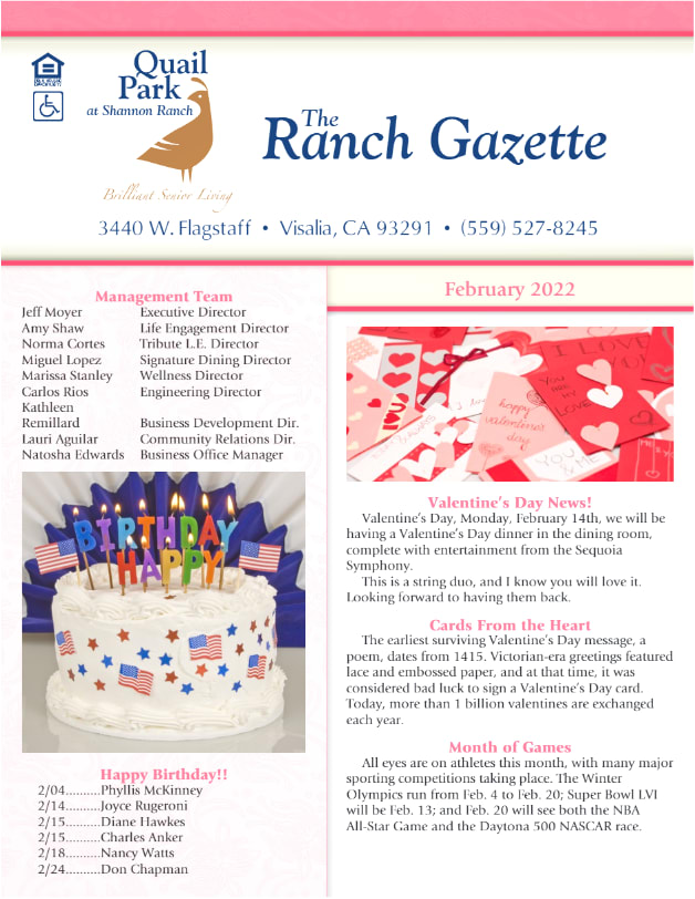 Ranch Gazette for Quail Park at Shannon Ranch