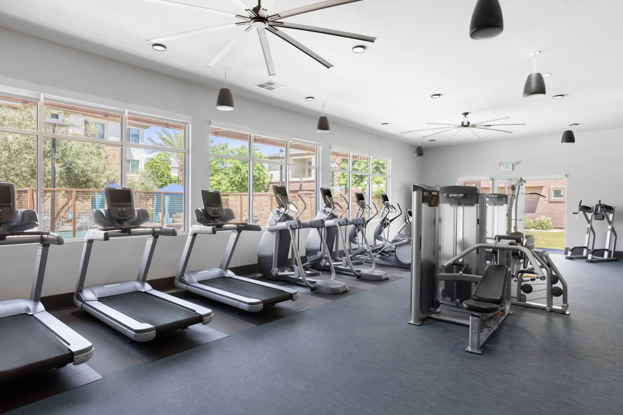 Fitness center for residents at Ocio Plaza Del Rio in Peoria, Arizona