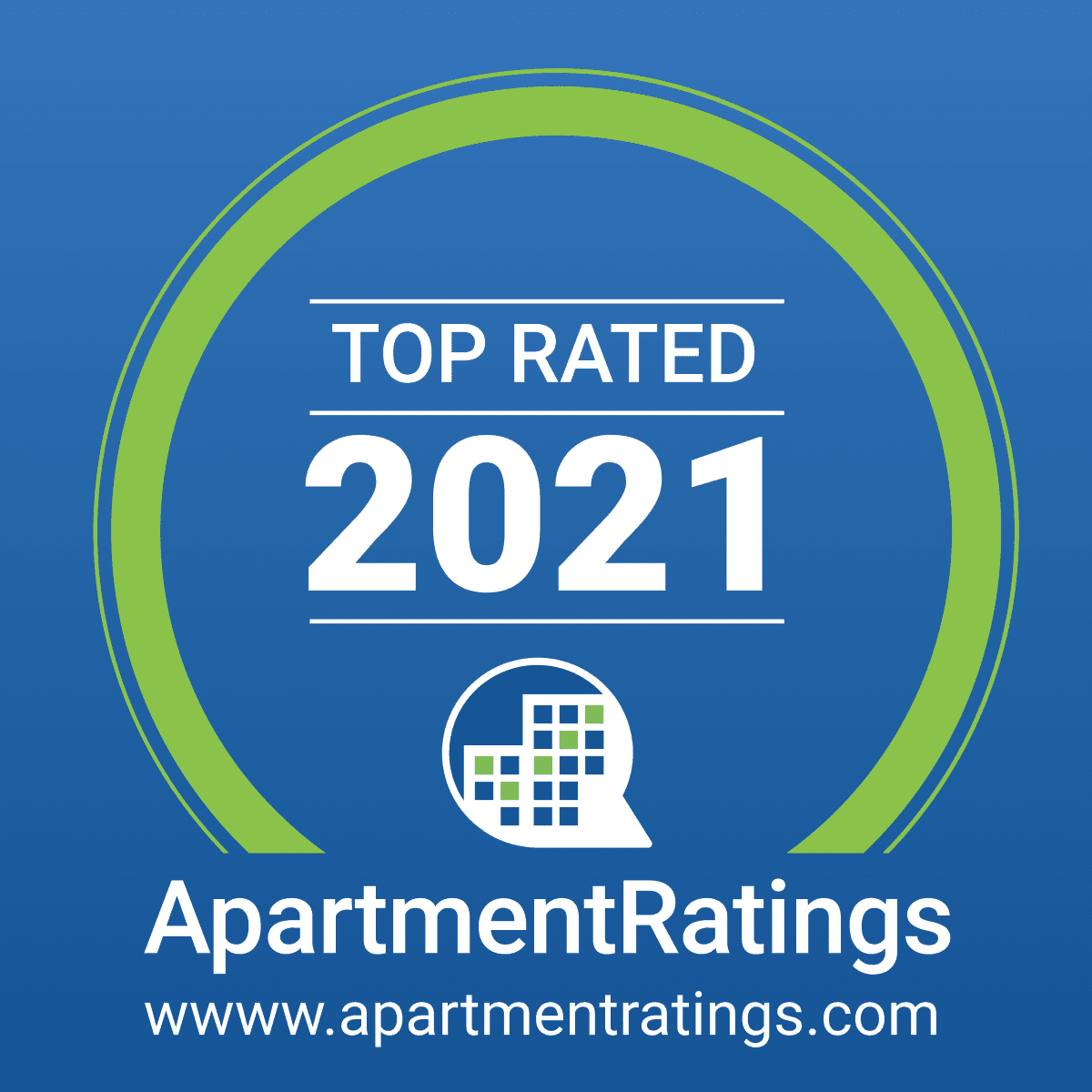 ApartmentRatings badge for 2400 Briarwest in Houston, Texas
