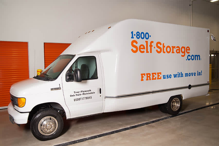 Moving truck at 1-800-Self Storage.com in Southfield