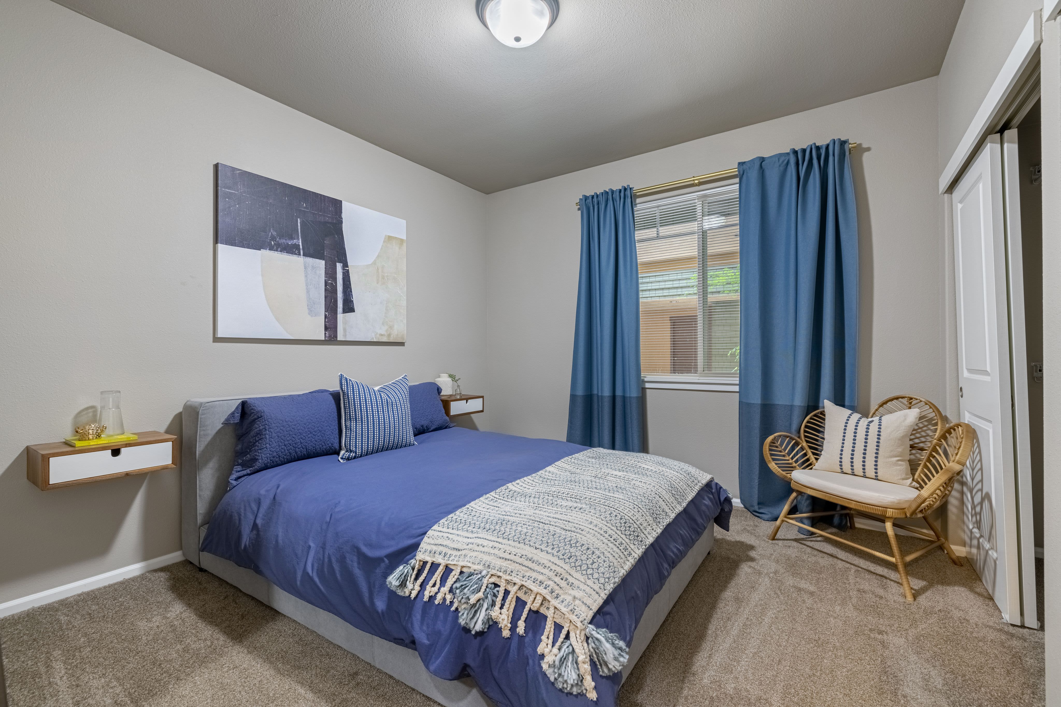Bedroom at Copperline at Point Ruston in Tacoma, Washington