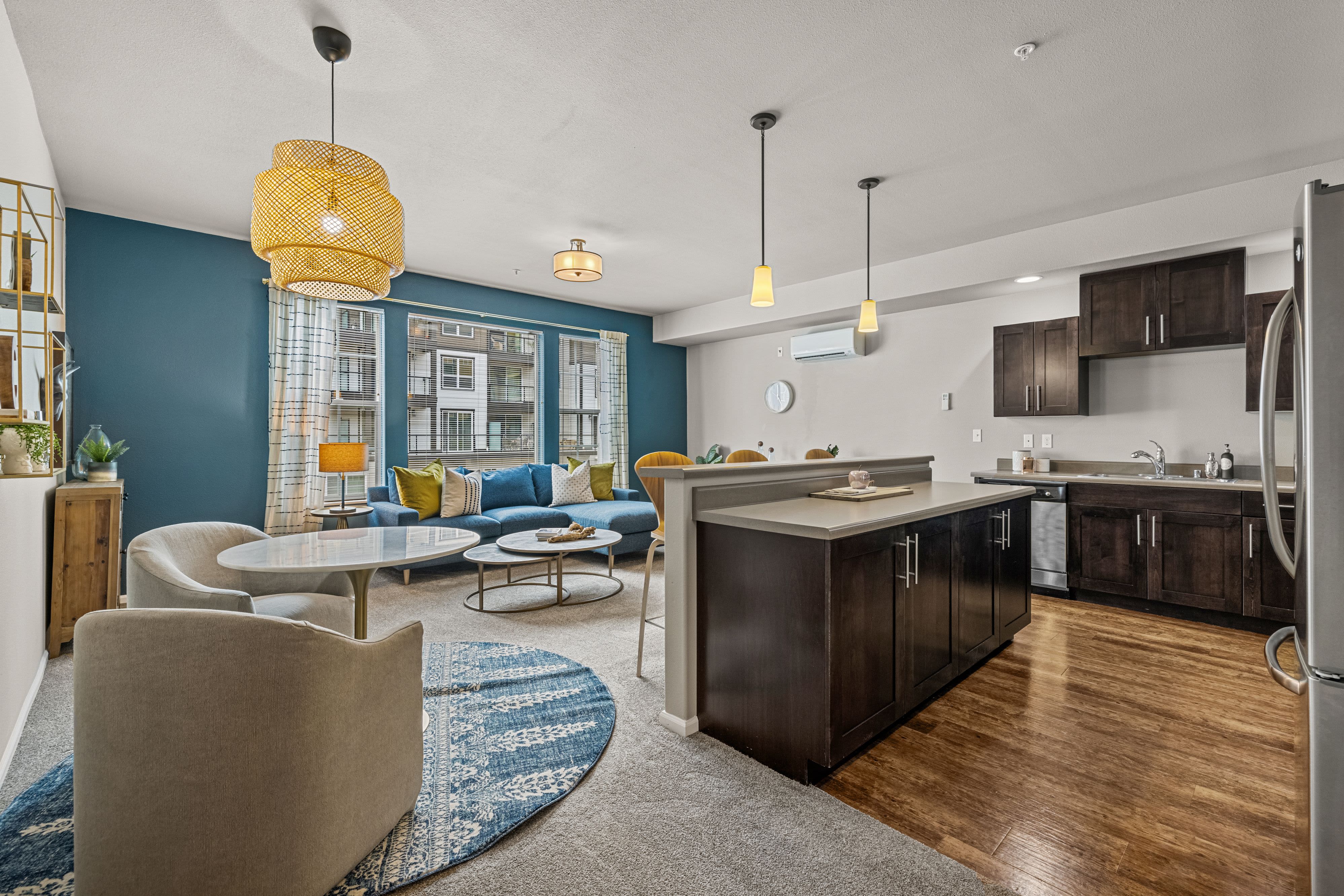 Spacious kitchen at Copperline at Point Ruston in Tacoma, Washington