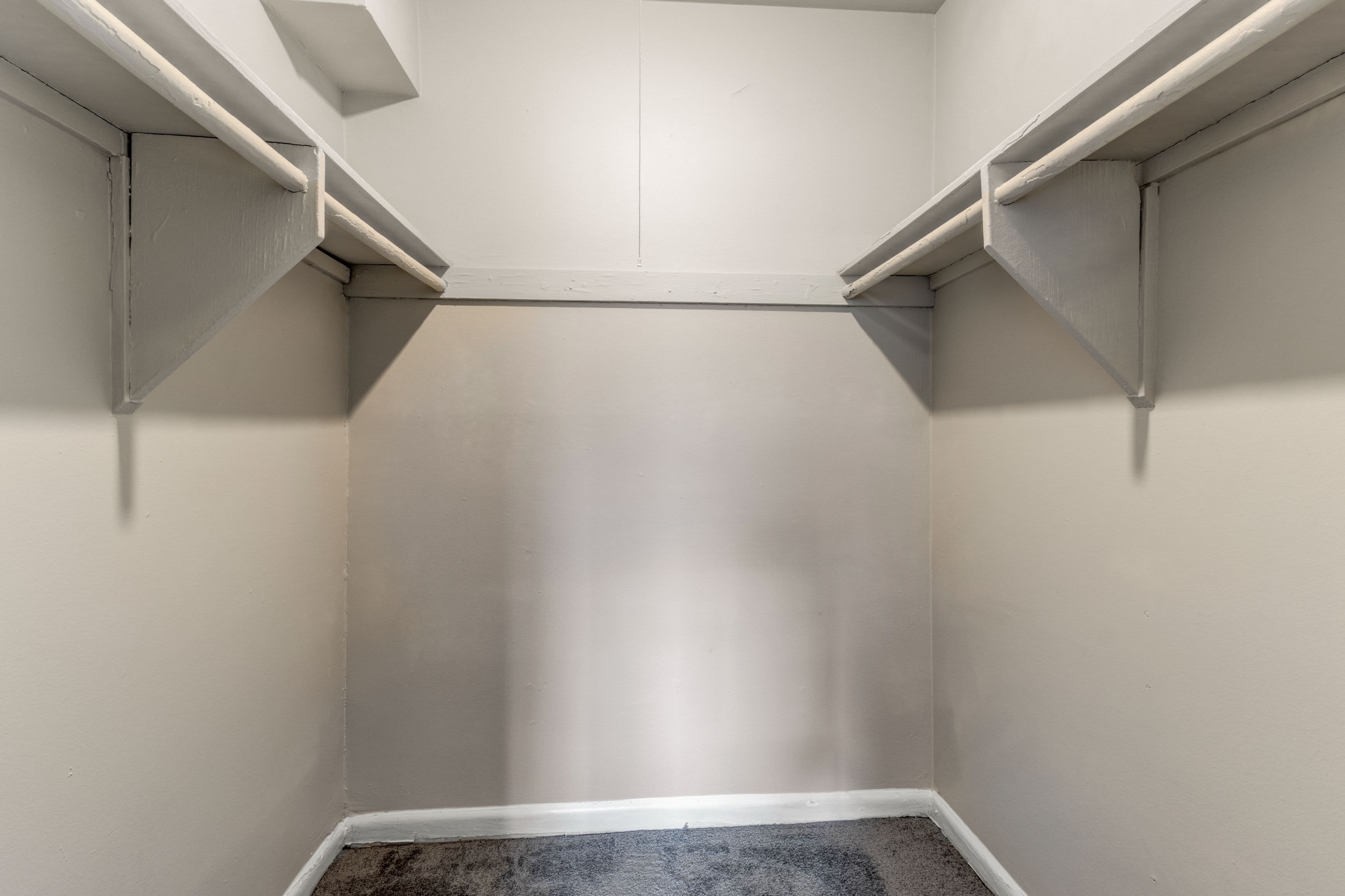 walk in closet at Flats of Forestville Apartment Homes in Forestville, Maryland
