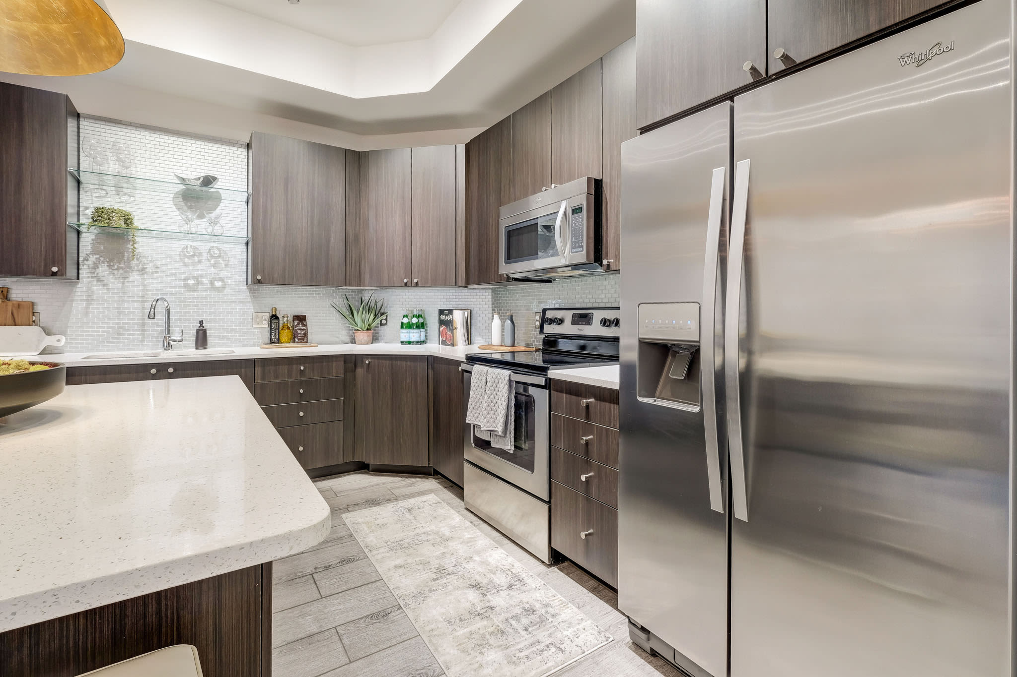 Modern kitchen appliances at Cantabria at Turtle Creek in Dallas, Texas