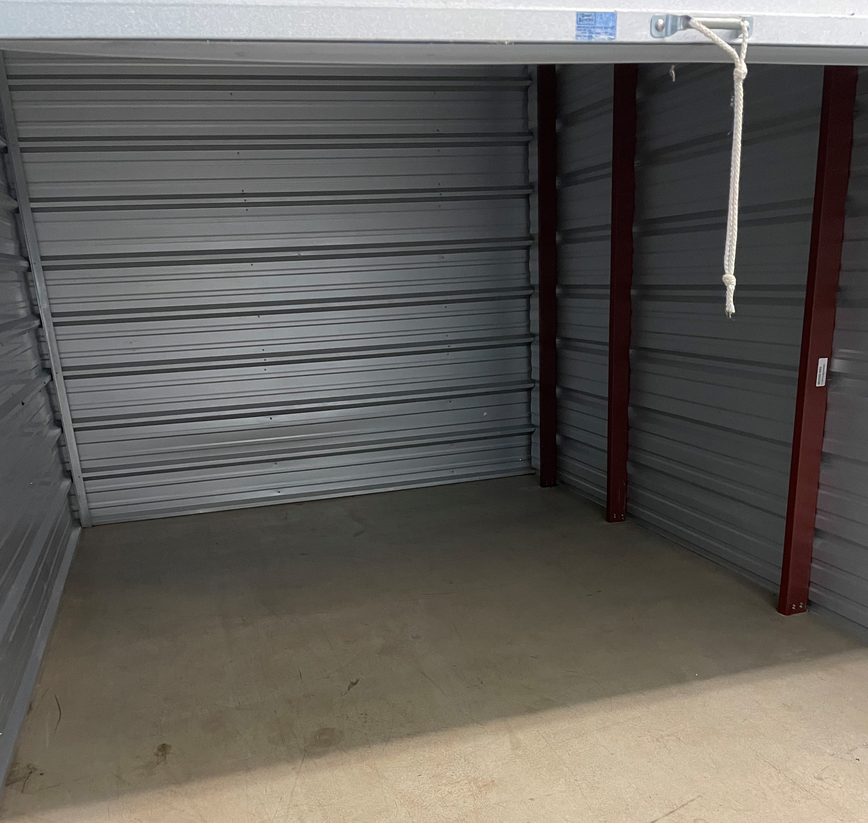 A storage unit filled with boxes at KO Storage in Evans Mills, New York
