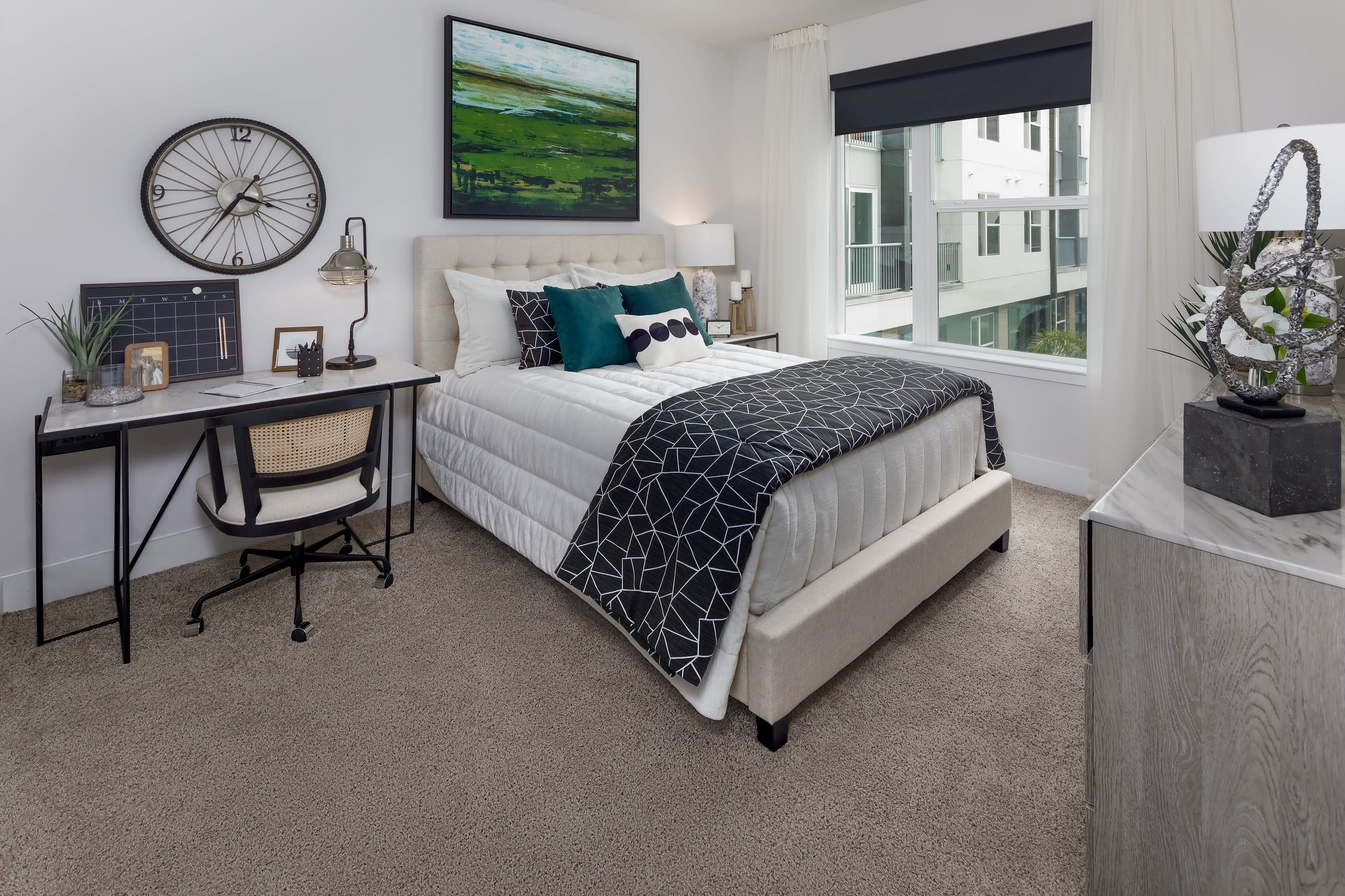 A spacious bedroom in a model home at Central Station on Orange in Orlando, Florida