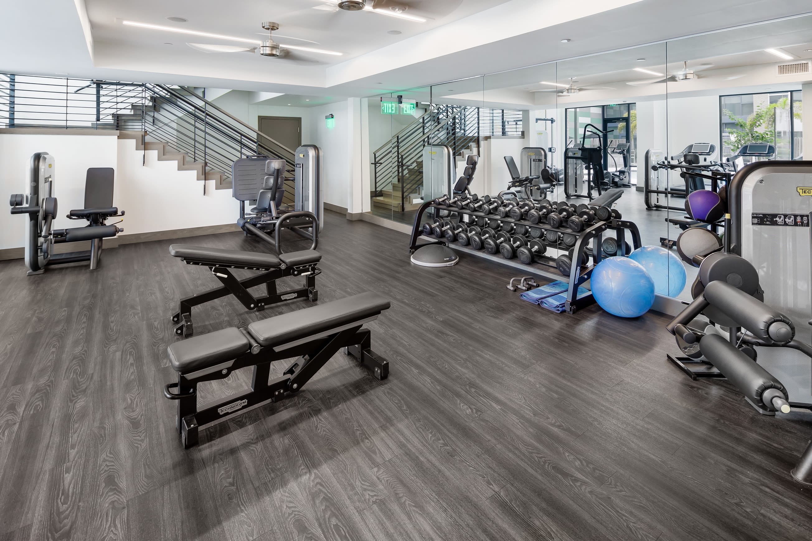 Fitness center for residents to workout in at Central Station on Orange in Orlando, Florida