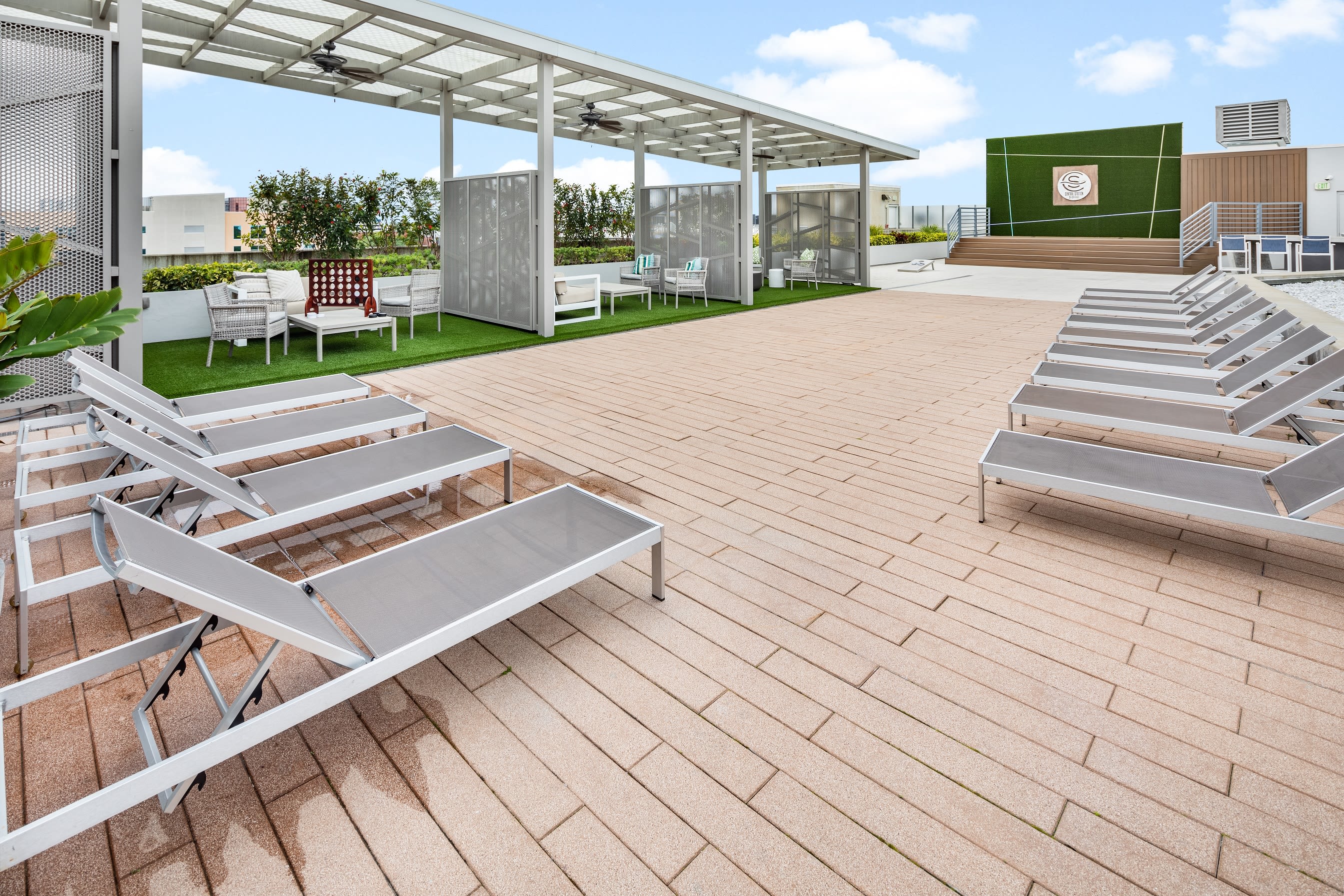 A rooftop terrace for residents to enjoy at Central Station on Orange in Orlando, Florida