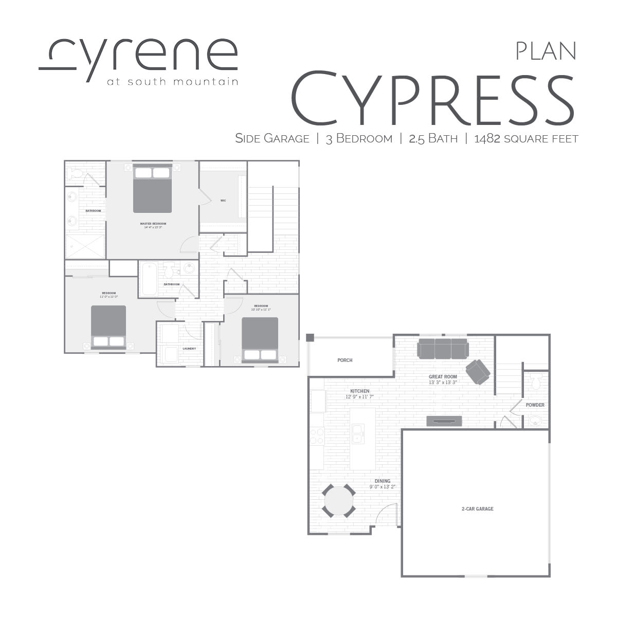 Cypress (side garage) 3 Bedroom 2.5 Bathroom