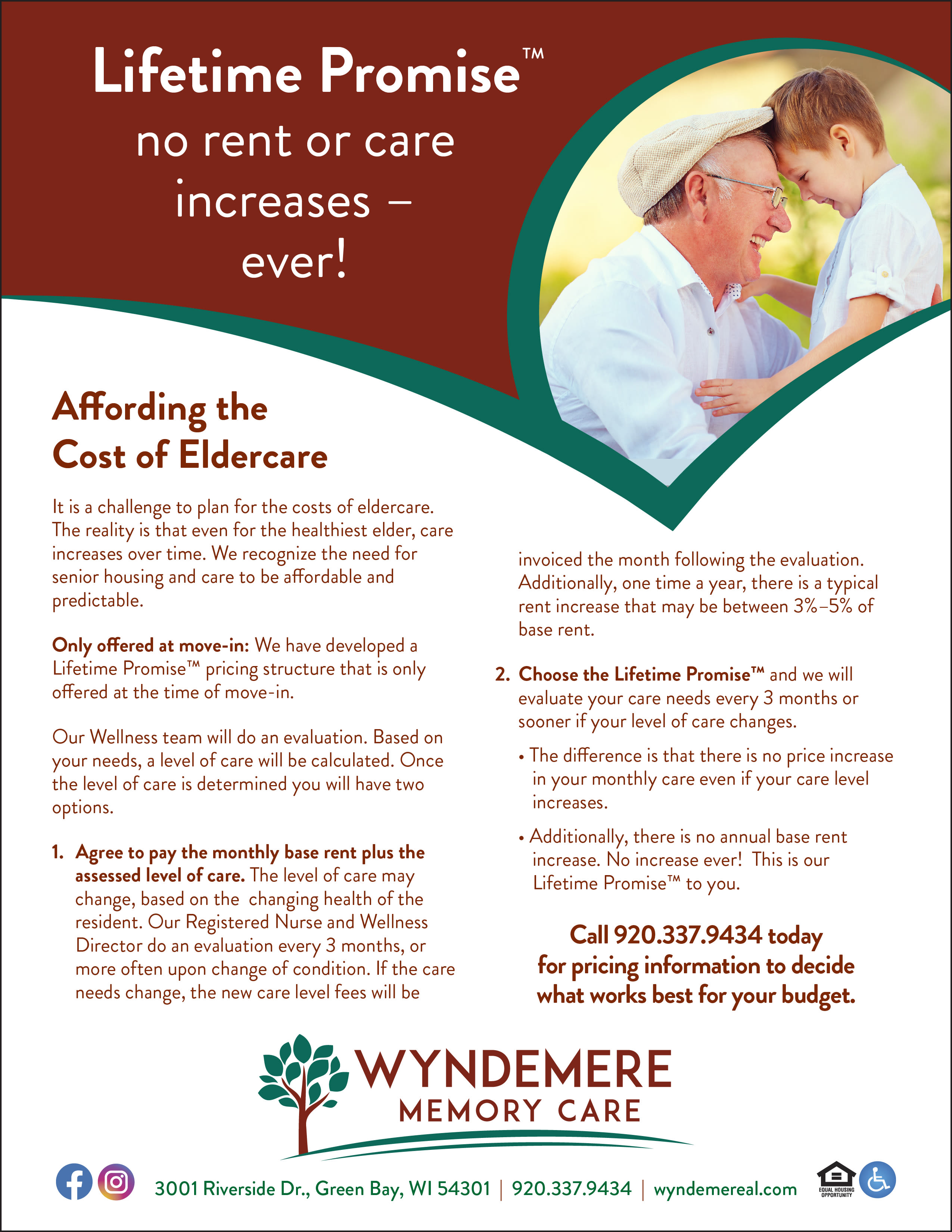 Lifetime promise flyer at Wyndemere Memory Care