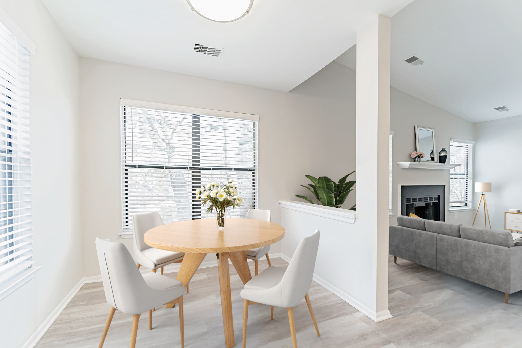 Dining room space with large window at Eagle Rock Apartments at Columbia in Columbia, Maryland