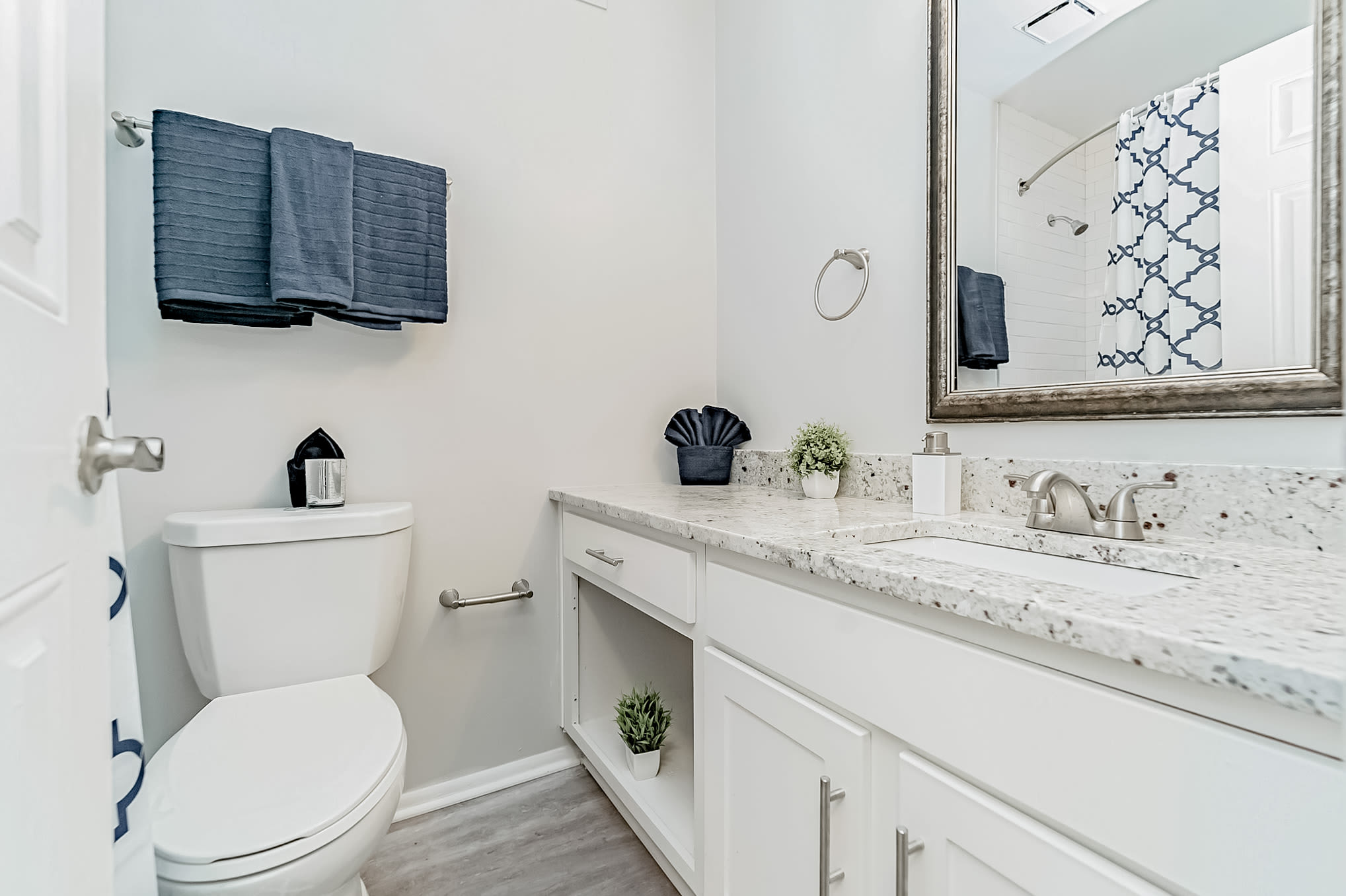 Bathroom with updated fixtures at Eagle Rock Apartments at Columbia in Columbia, Maryland